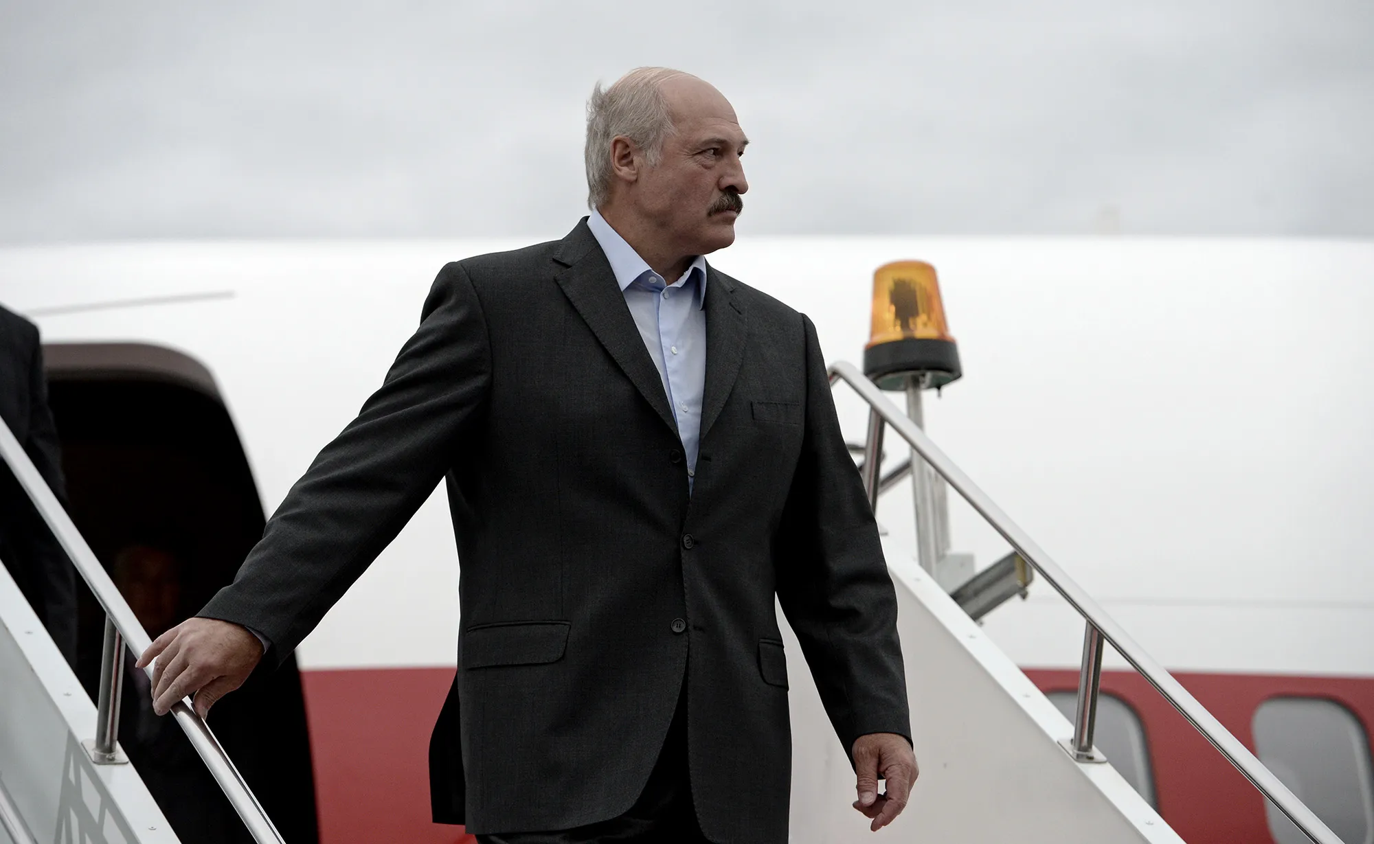 Alexander Lukashenko&nbsp;arrives in Ufa, Russia on July 8, 2015.