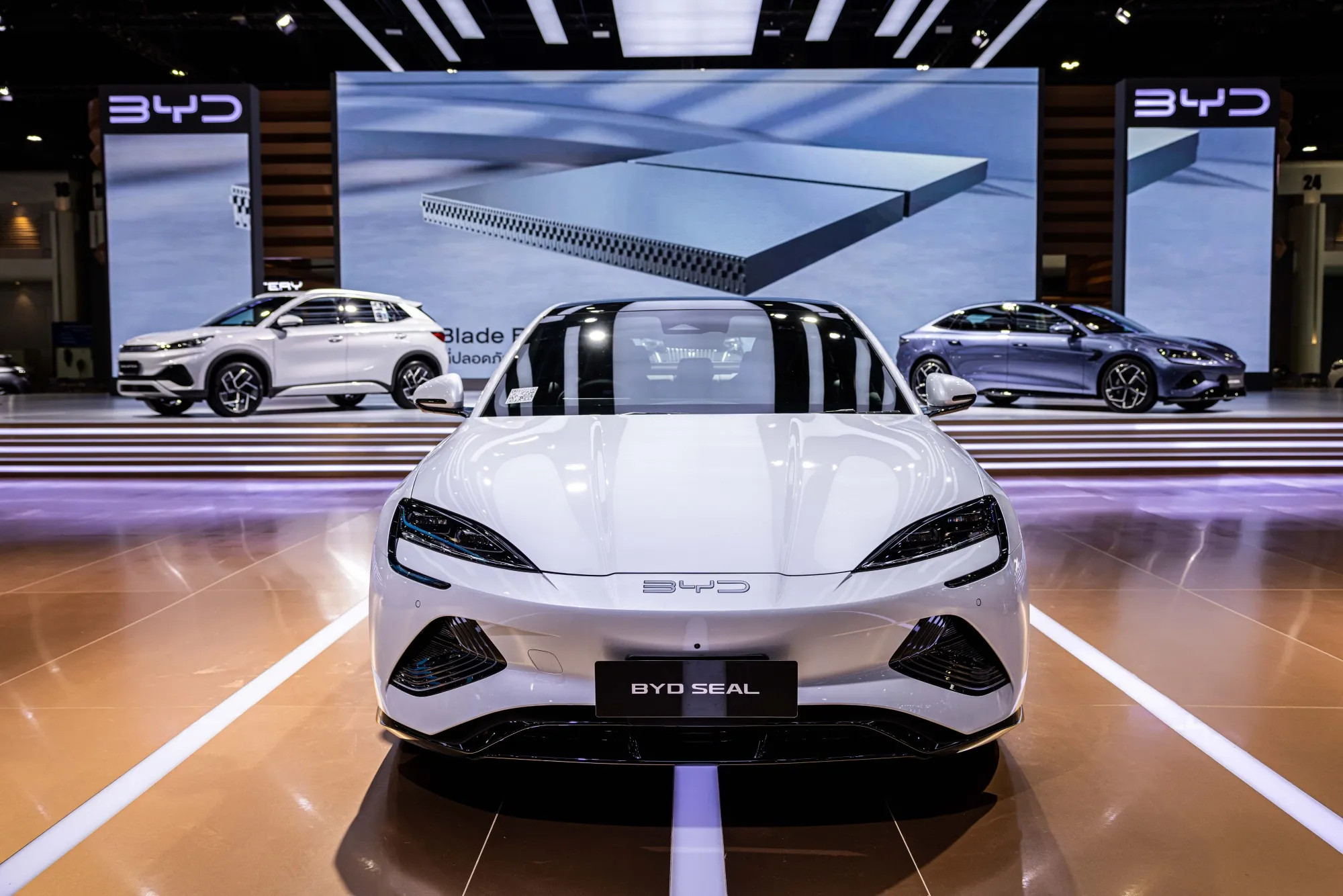 A BYD Co. Seal EV on display at the Bangkok International Motor Show.