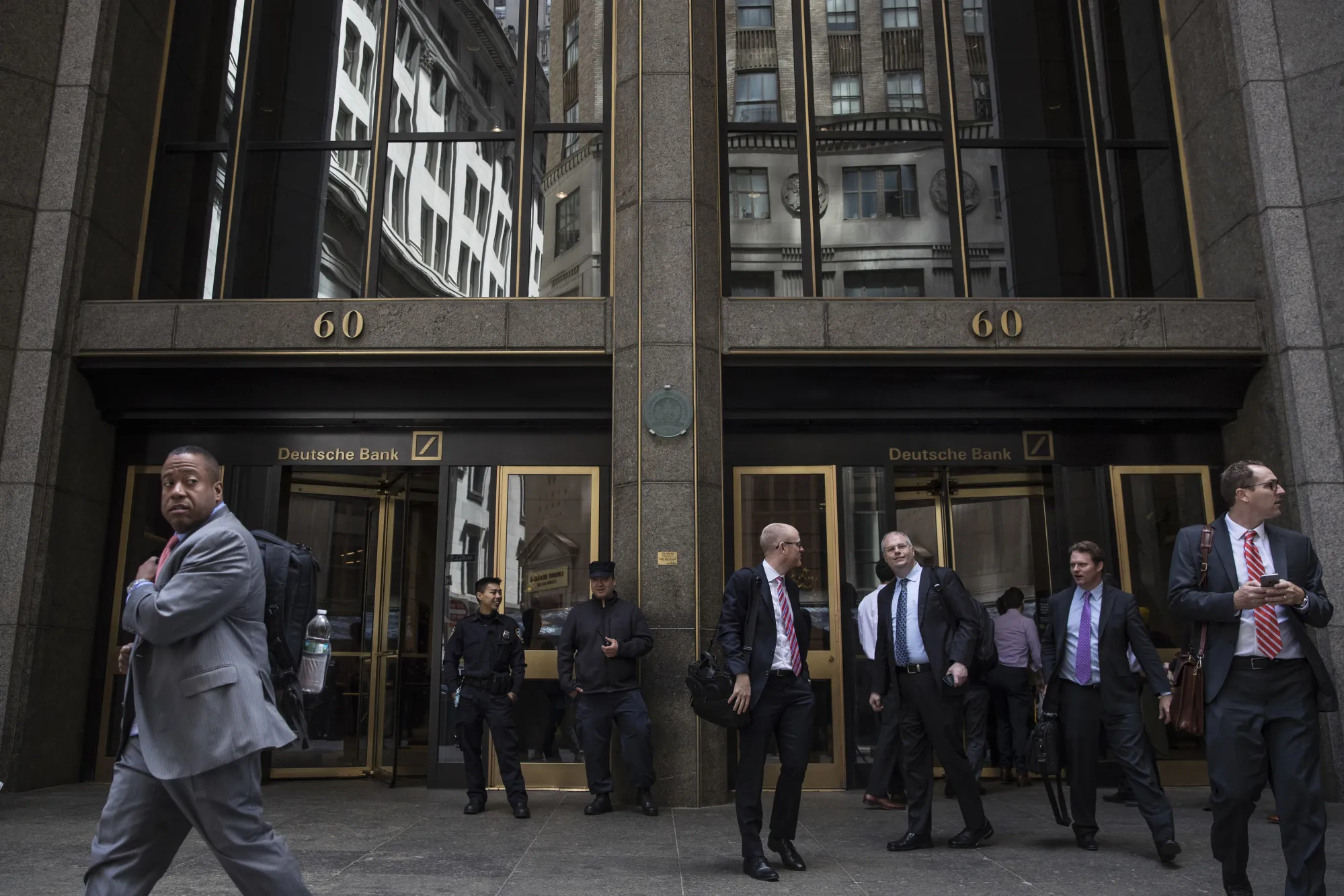 Deutsche Bank AG headquarters on Wall Street in New York.