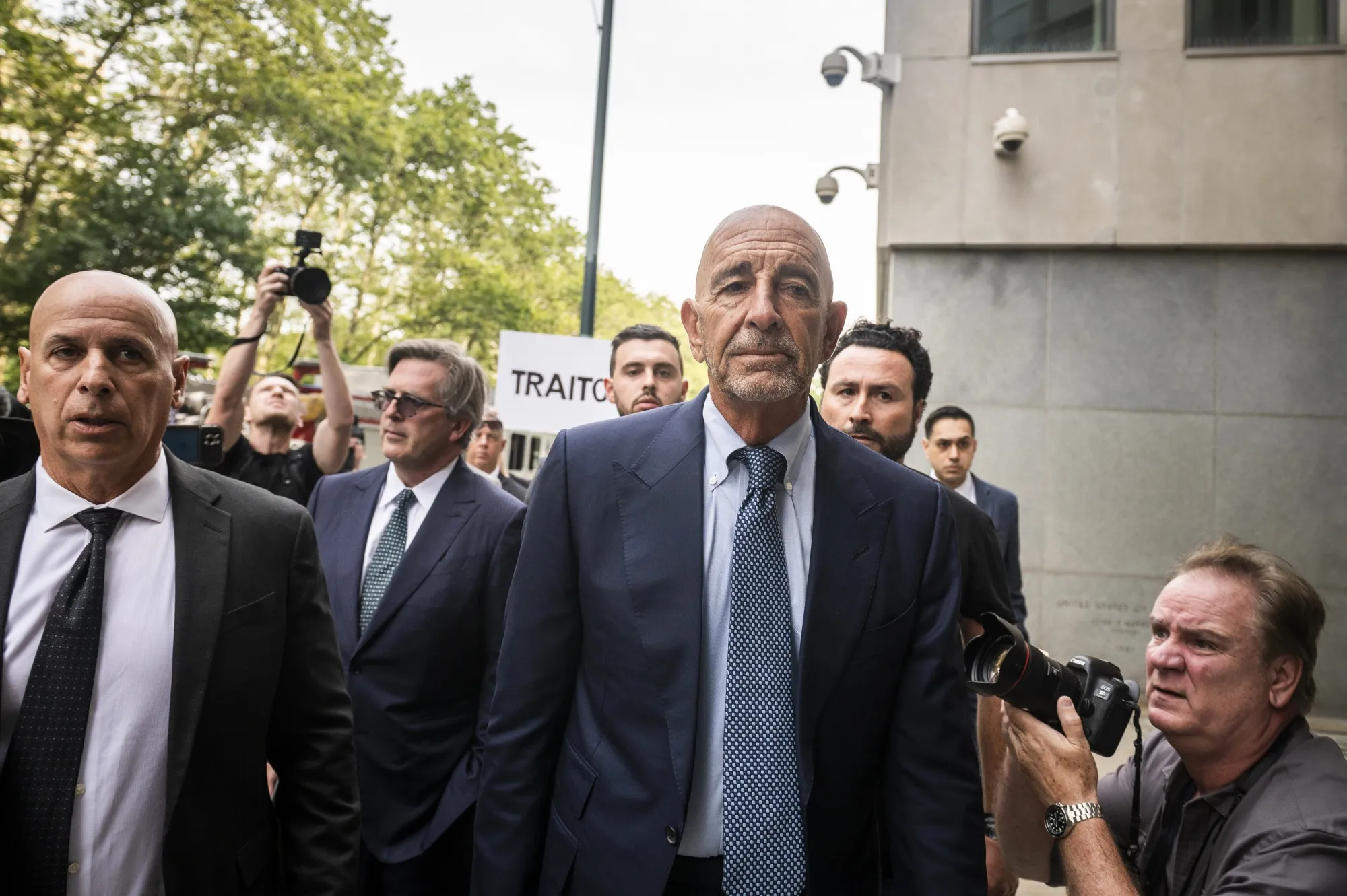 Tom Barrack arrives at criminal court in New York, on&nbsp;July 26, 2021.&nbsp;