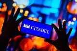 In this photo illustration, the Citadel logo is displayed on