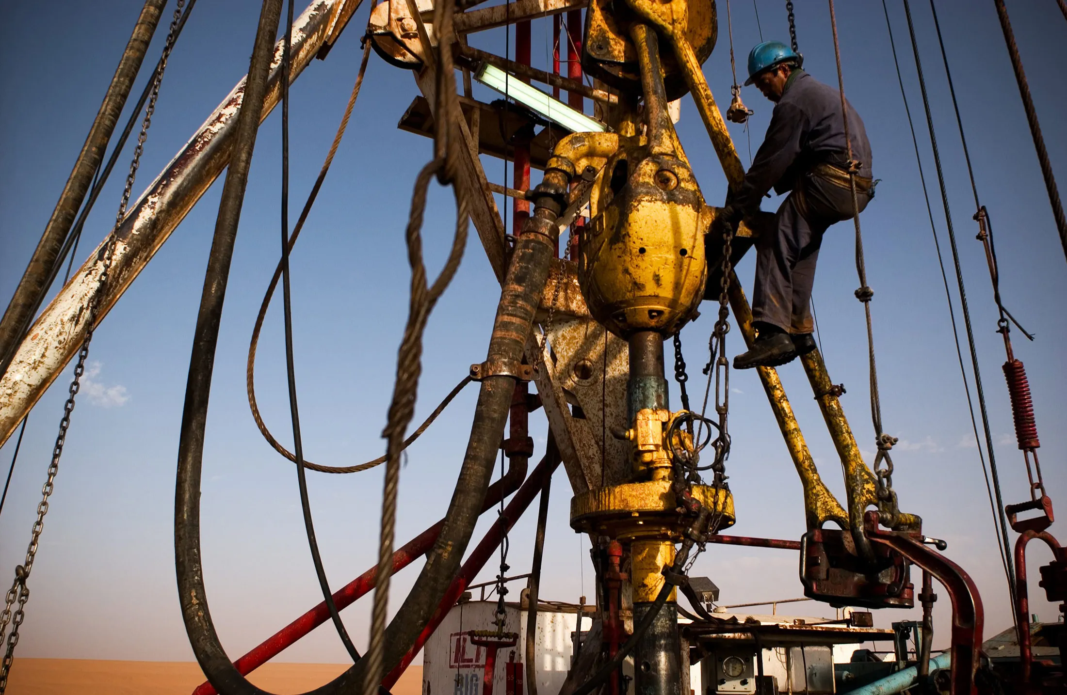 Oil drilling in El-Sharara, Libya.
