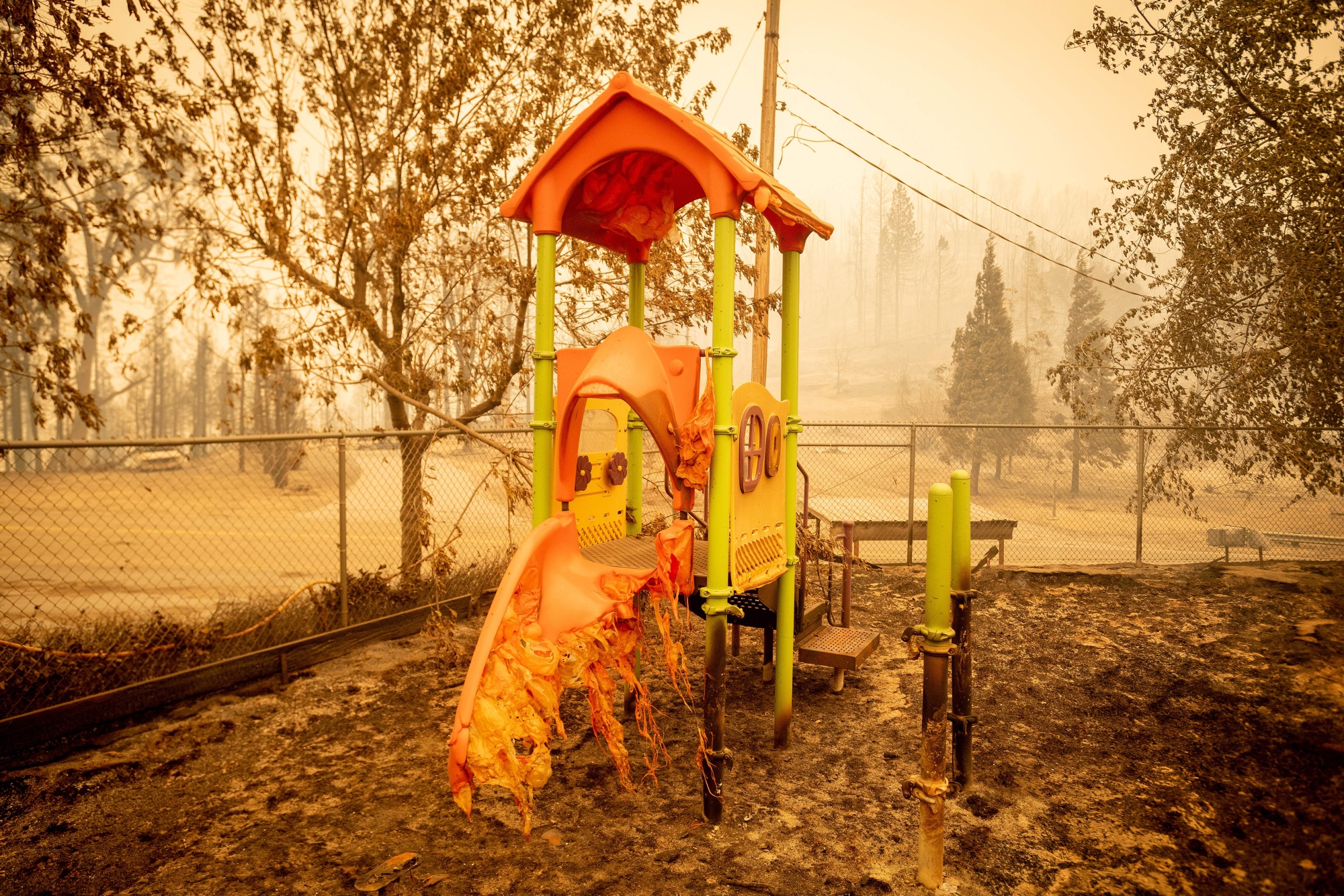 The Creek fire tore through&nbsp;the&nbsp;playground&nbsp;at Pine Ridge school&nbsp;in an unincorporated area of Fresno County, California in&nbsp;September.