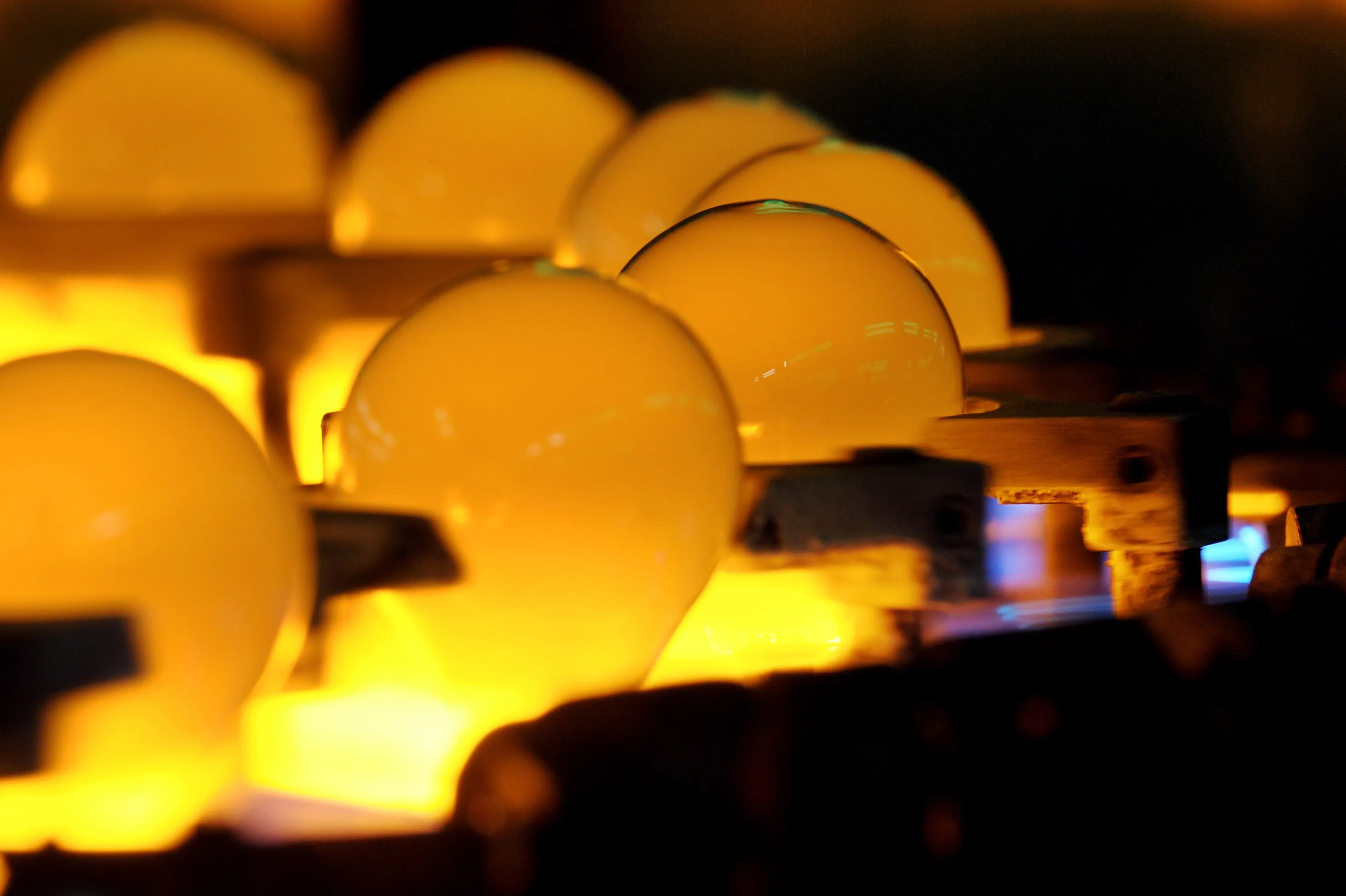 Energy-saving light bulbs are seen on an