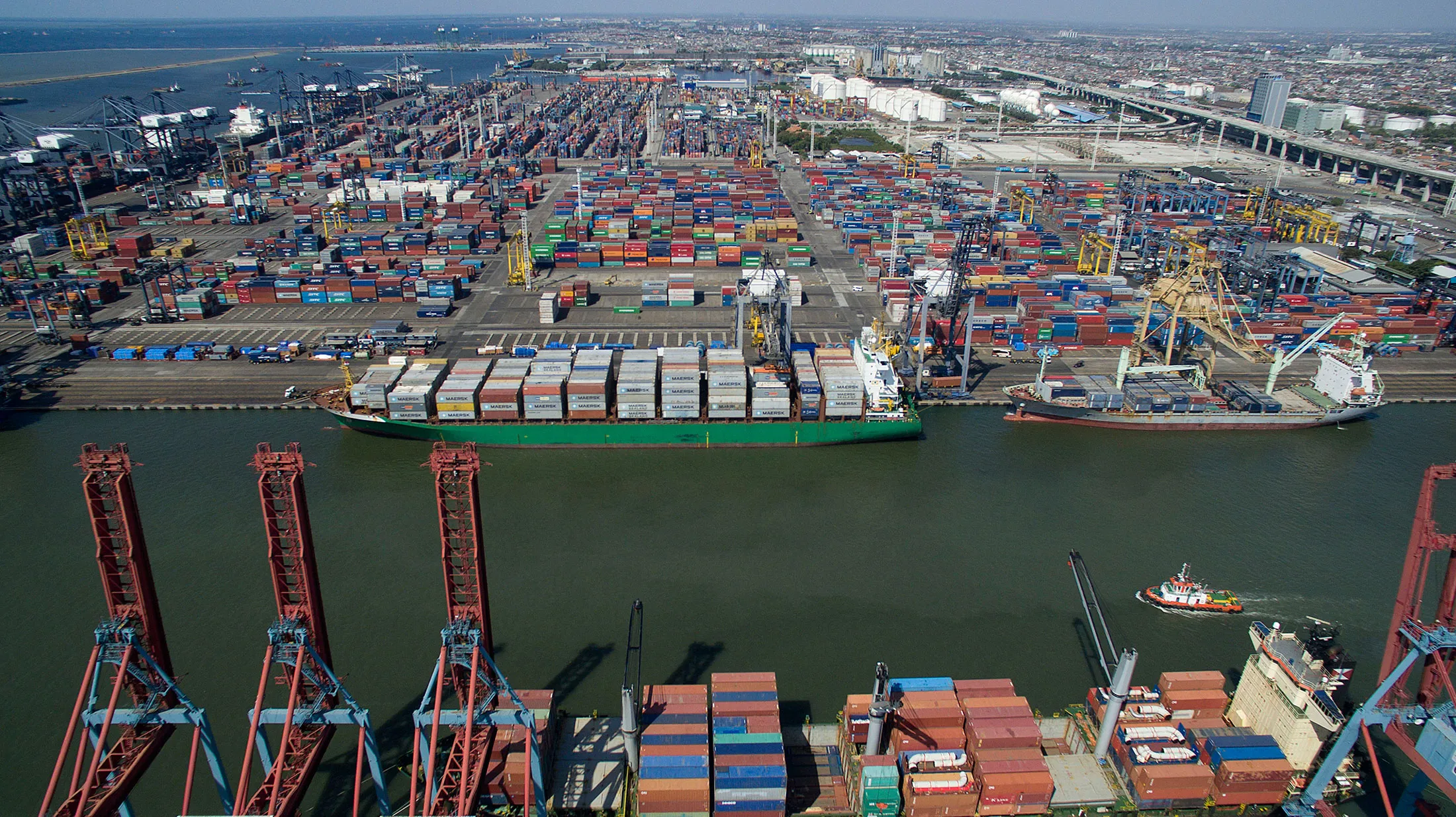Tanjung Priok Port is seen here in Jakarta, Indonesia on Monday, August 3, 2015.
