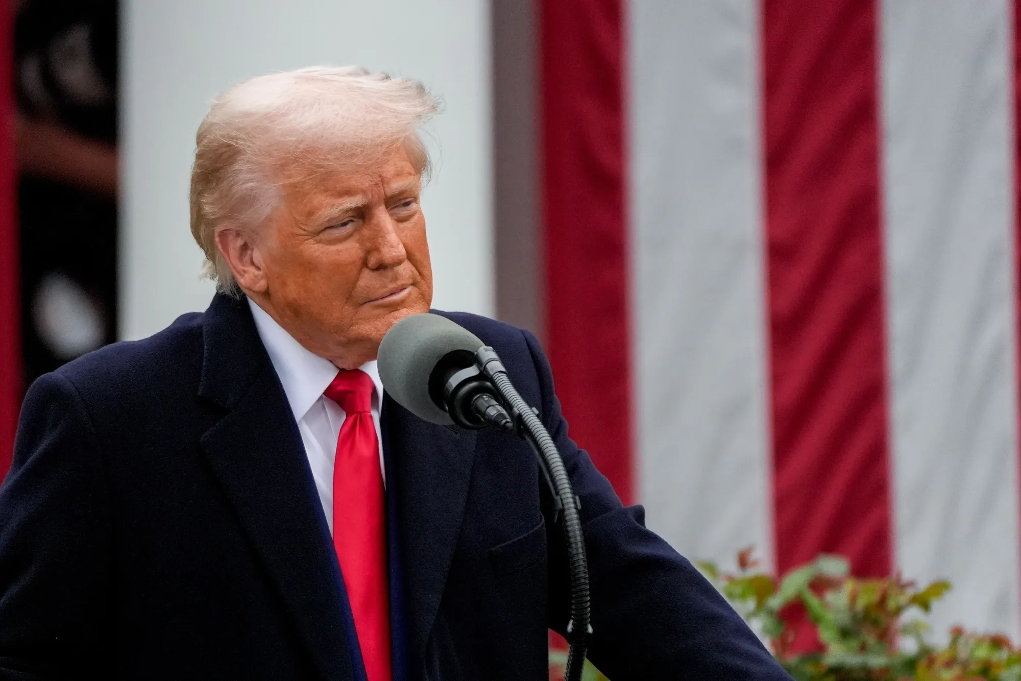 President Donald Trump announcing tariffs&nbsp;in the White House Rose Garden on April 2.