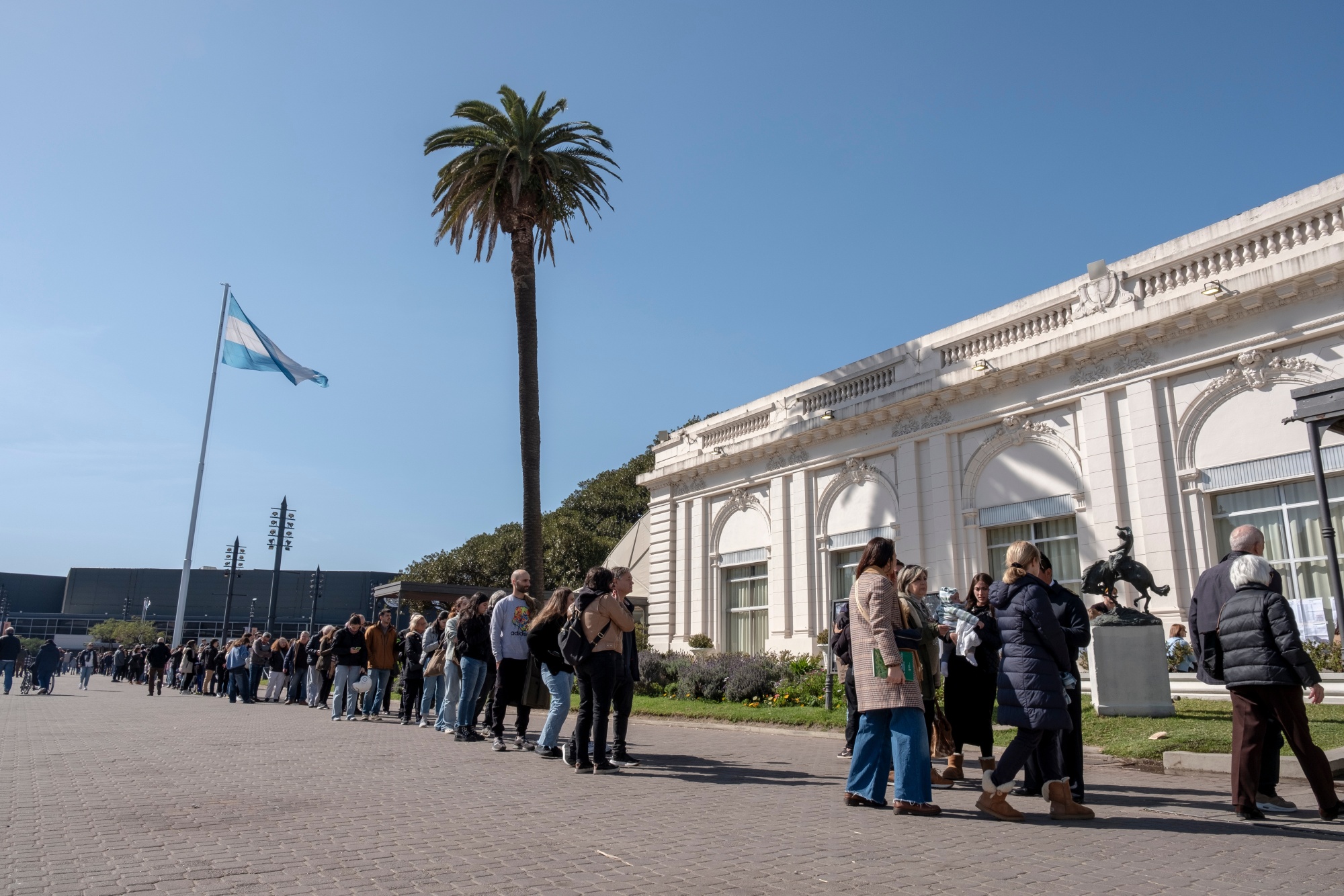 Voters wait in line to cast a ballot at a polling station during the national primary election in Buenos Aires, Argentina, on&nbsp;Aug. 13.