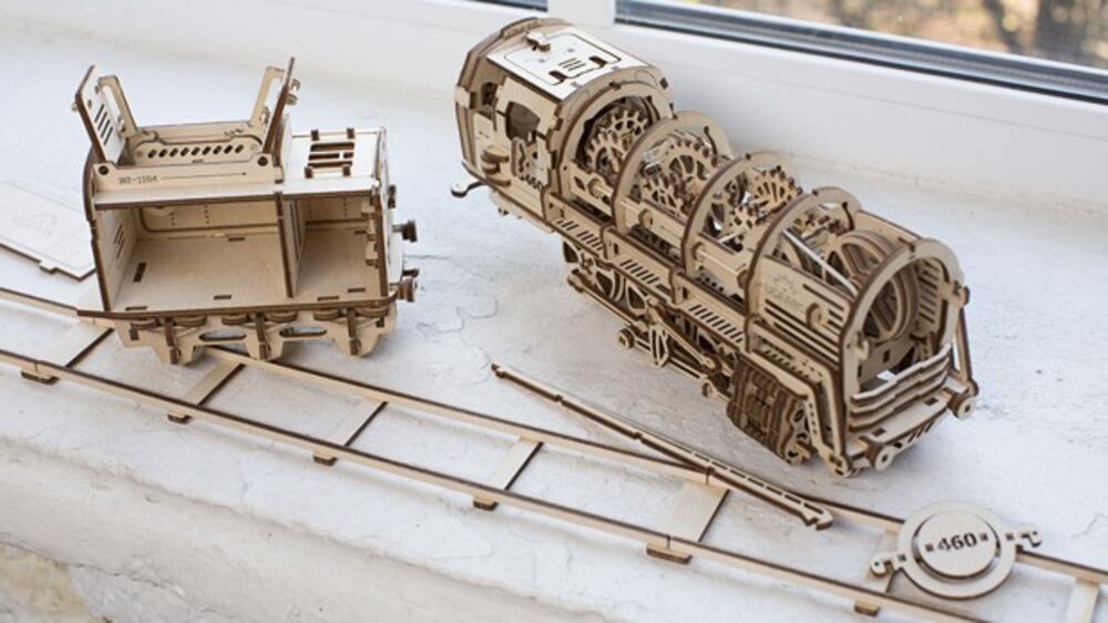 wooden train model