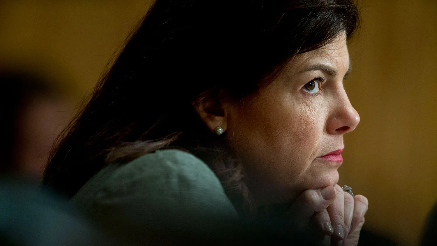 Senator Kelly Ayotte listens during a Senate Permanent Subcommittee on Investigations hearing in Washington on July 30, 2015.
