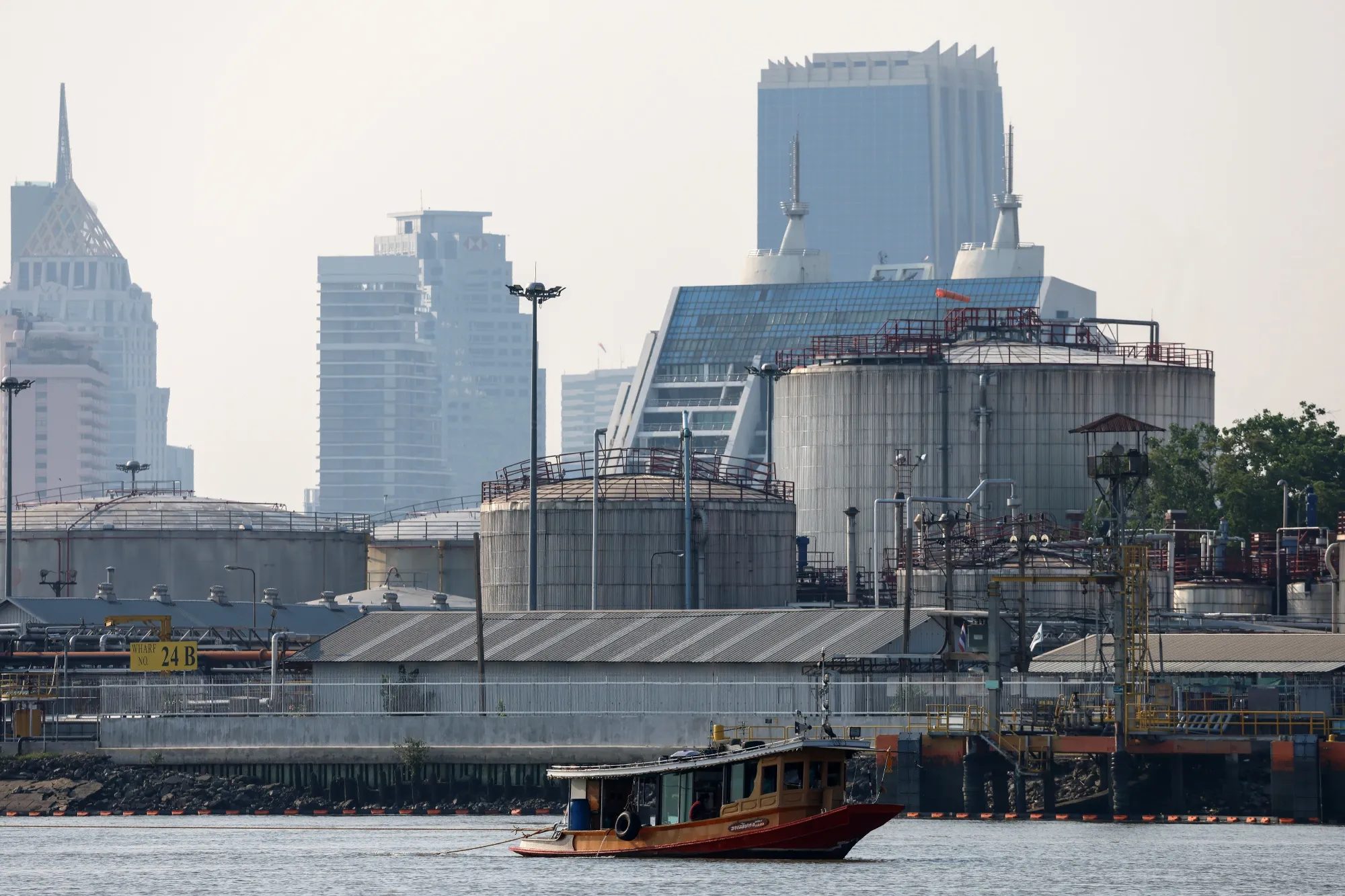 Oil silos at Long Toes port in Bangkok.