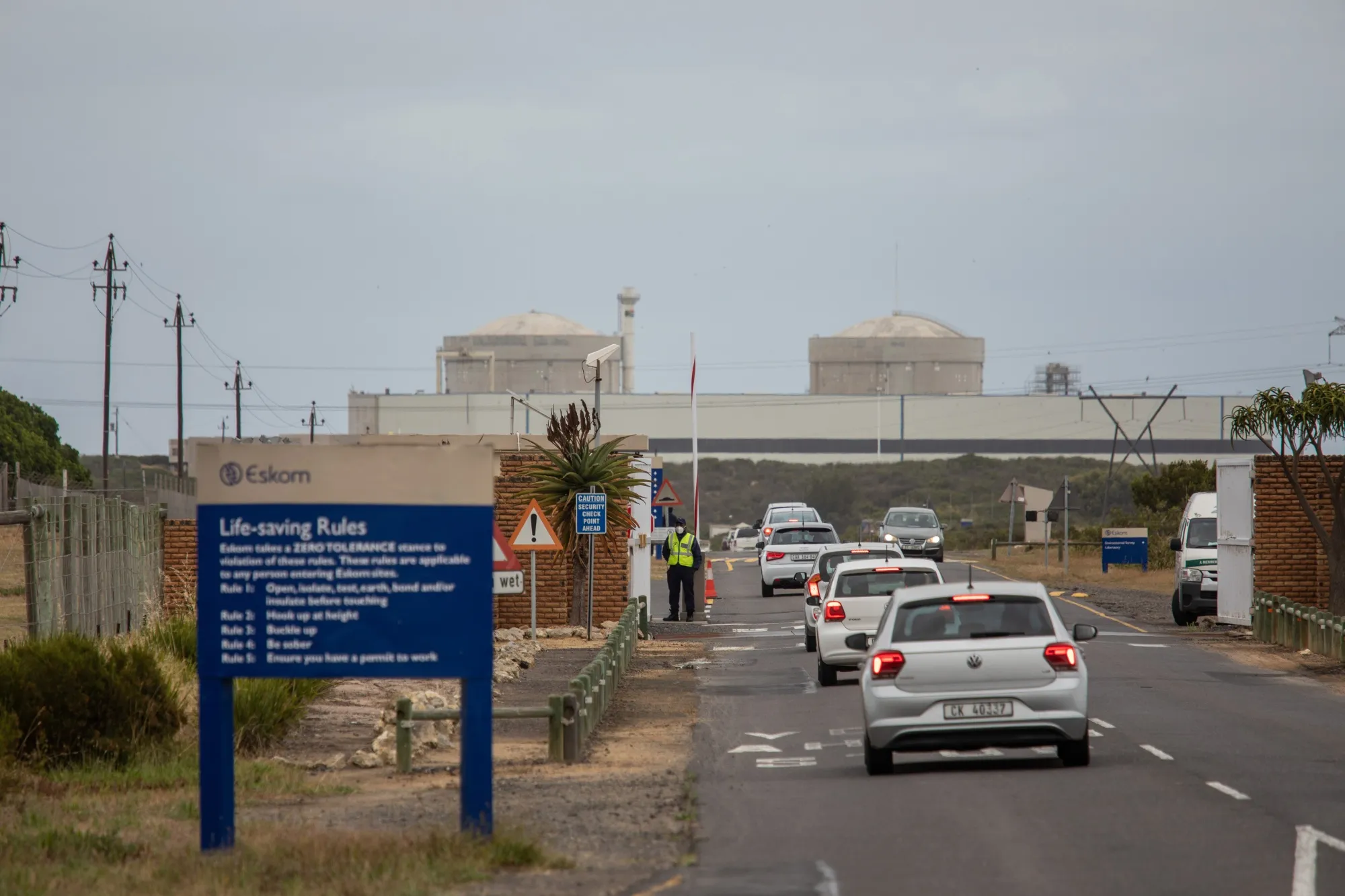 The entrance to the Koeberg&nbsp;nuclear power station, operated by Eskom Holdings SOC Ltd., in Cape Town.