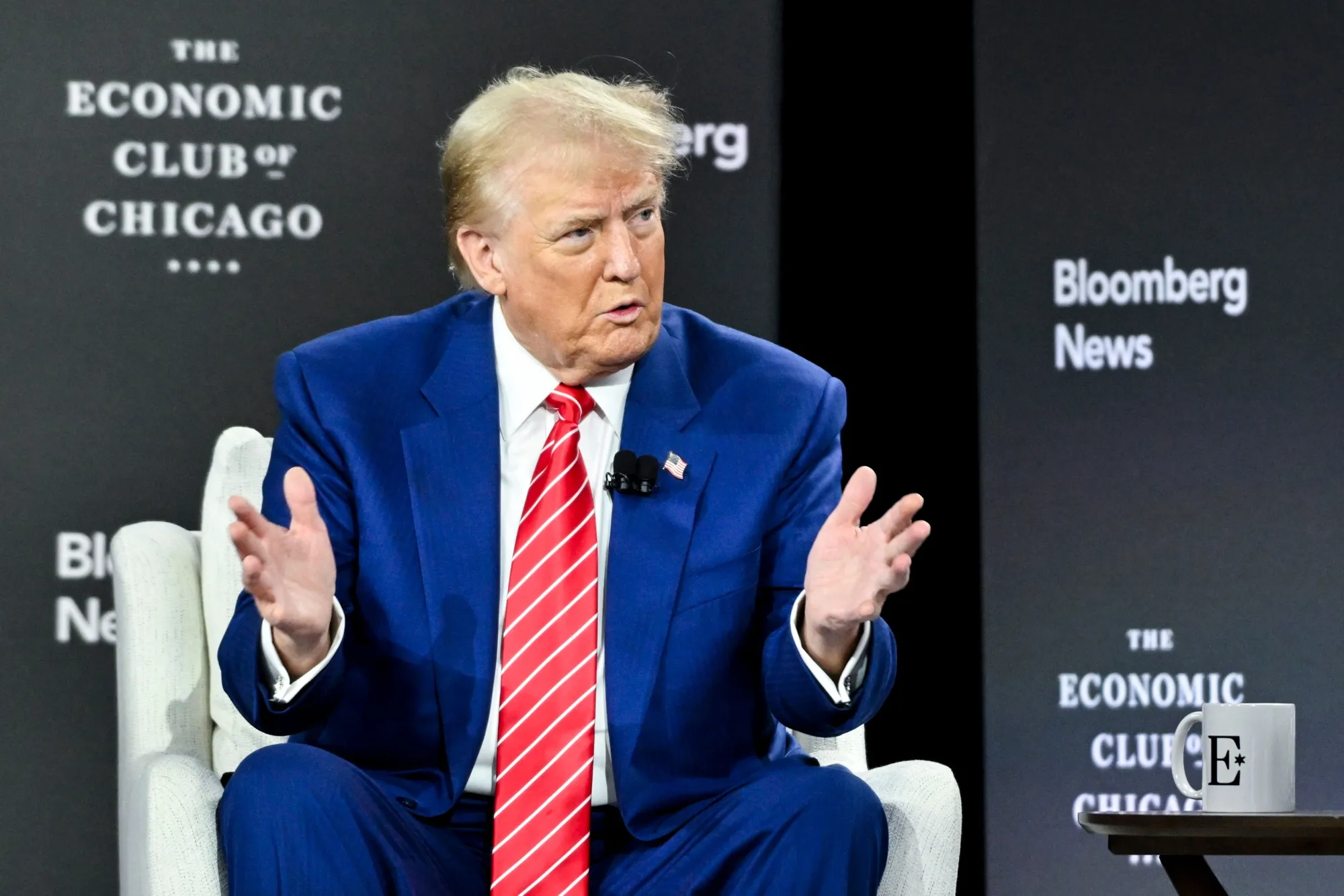 Donald Trump speaking&nbsp;at the Economic Club of Chicago in October.&nbsp;