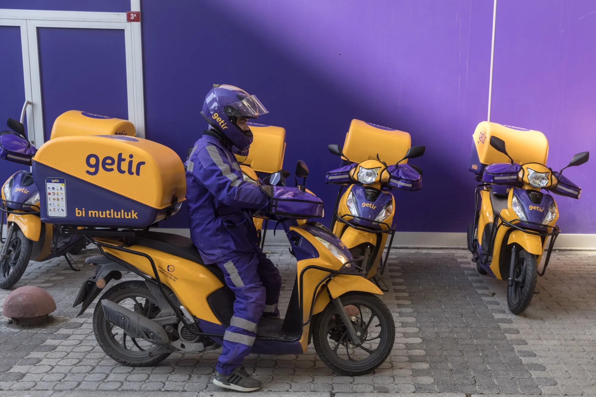 A Getir delivery rider in Istanbul, Turkey.