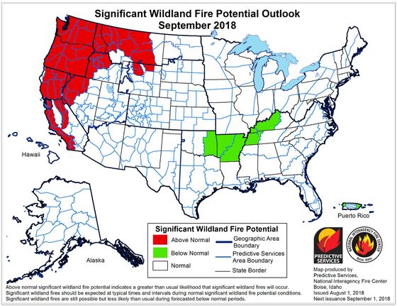 California Fire Risk Won't Abate Until November, U.S. Warns