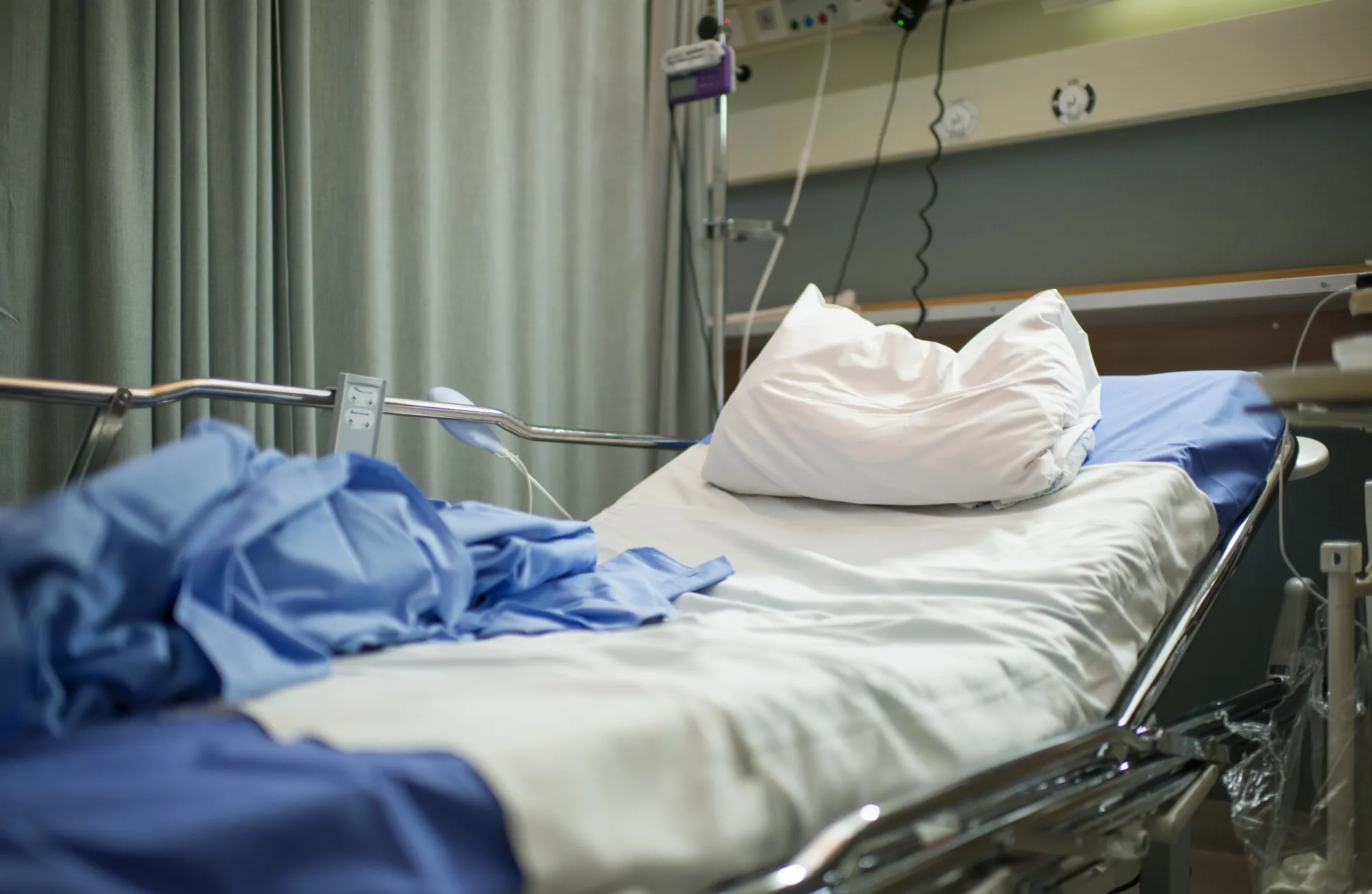 Finland, Helsinki, Empty hospital bed