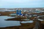 Central production area of Prudhoe Bay, the industrial petroleum extraction center on Alaska’s Arctic Ocean coastline