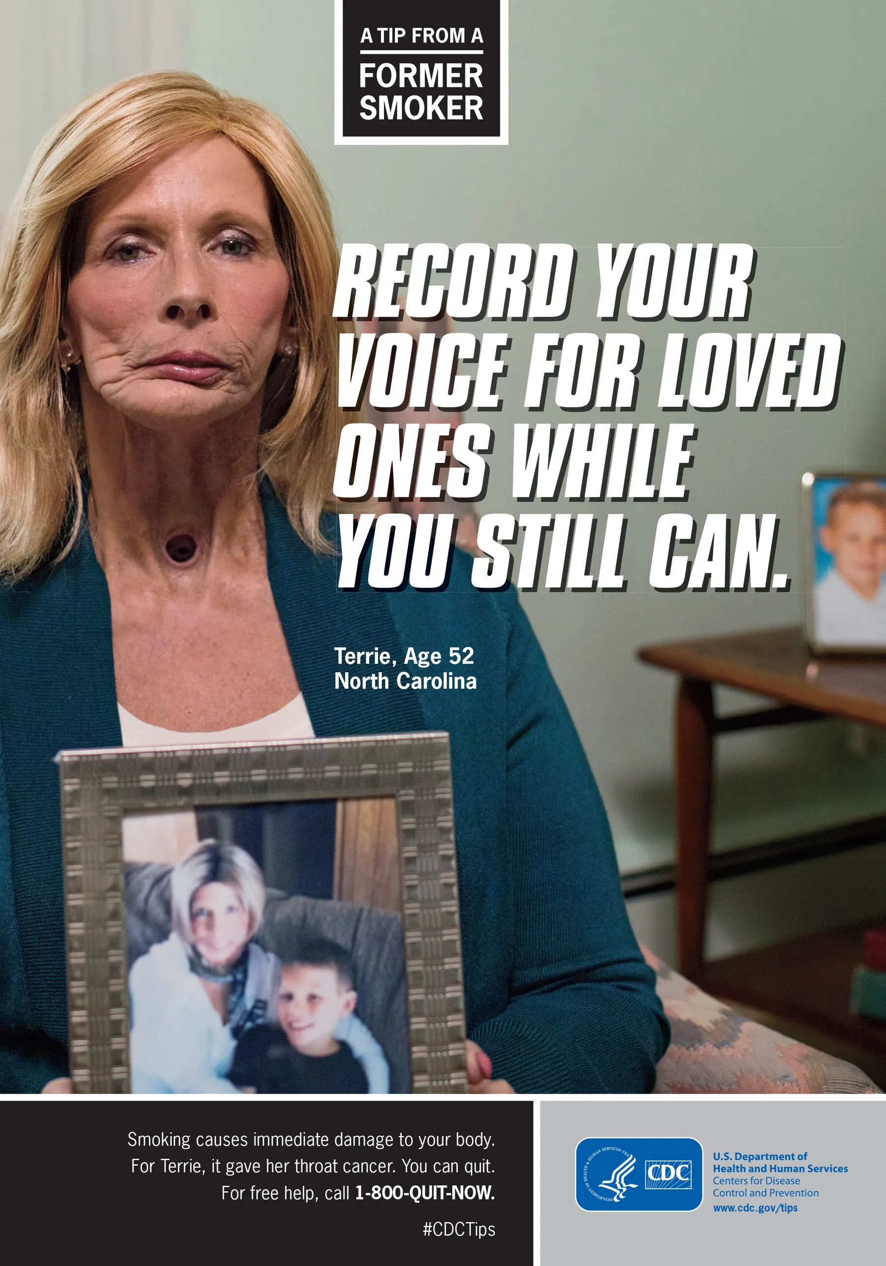 CDC advertisement showing a woman age 52, with TK.