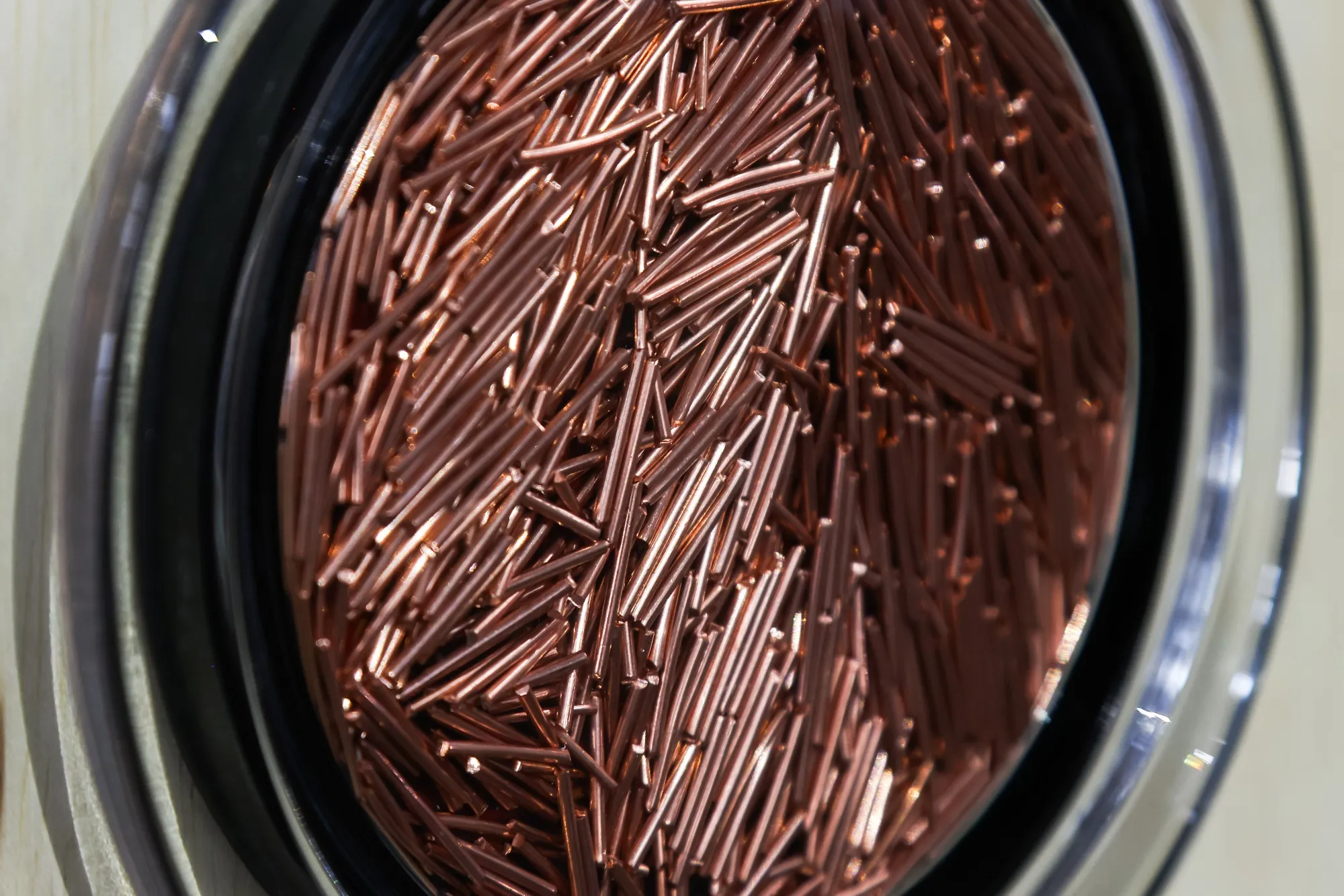 Copper samples from&nbsp;a Samsung Electronics Co. event&nbsp;at the Brooklyn Navy Yard in New York yesterday.