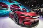 The BYD Co. E-Seed GT electric concept vehicle stands on display at the Auto Shanghai 2019 show.