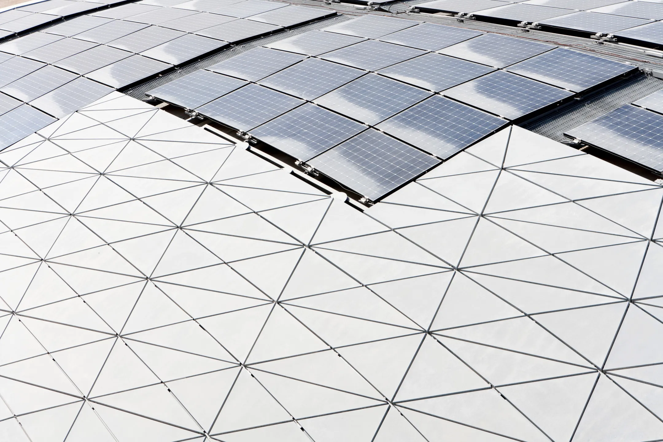 Solar panels on the roof of the Masdar Institute of Science and Technology in Abu Dhab.