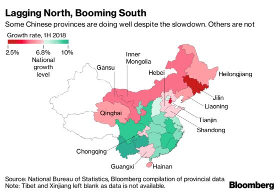 China's Regional Growth Divergence Adds to Debt Policy Dilemma