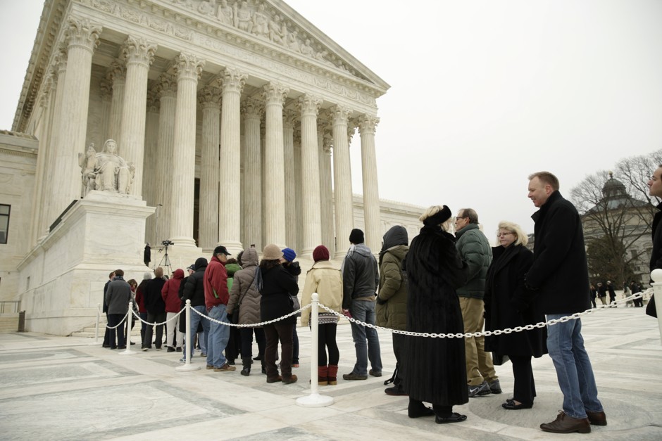 People line up to pay their respects to former Supreme Court Justice Antonin Scalia in February.