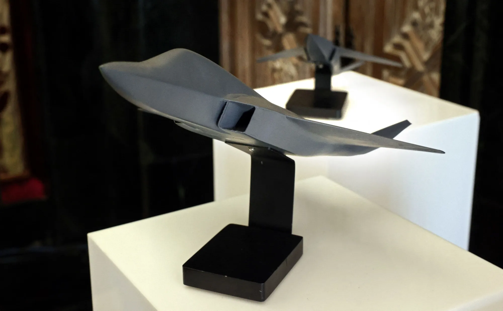 A model of an FCAS aircraft&nbsp;in Madrid.