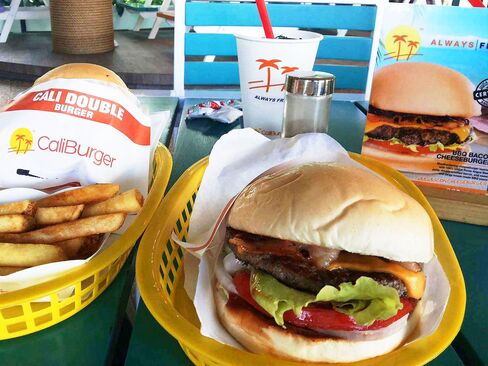 A BBQ Bacon Cheeseburger at Caliburger.