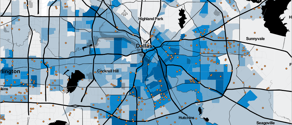 In cities like Dallas, renters with housing vouchers are largely locked out of affluent neighborhoods.