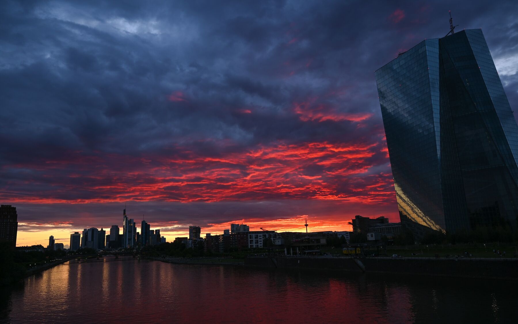 The evening in Frankfurt am Main