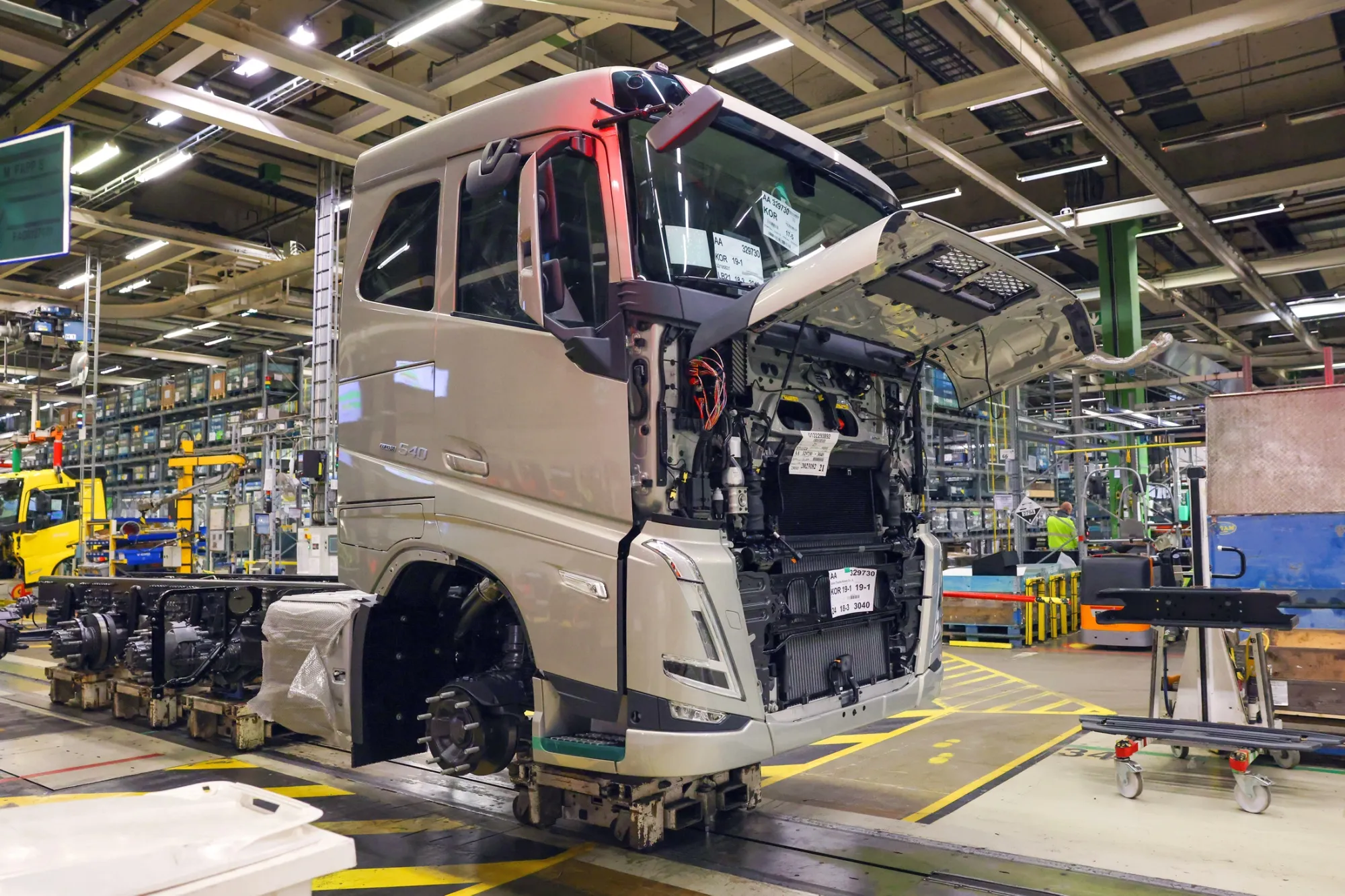 Volvo truck manufacturing in Gothenburg, Sweden.
