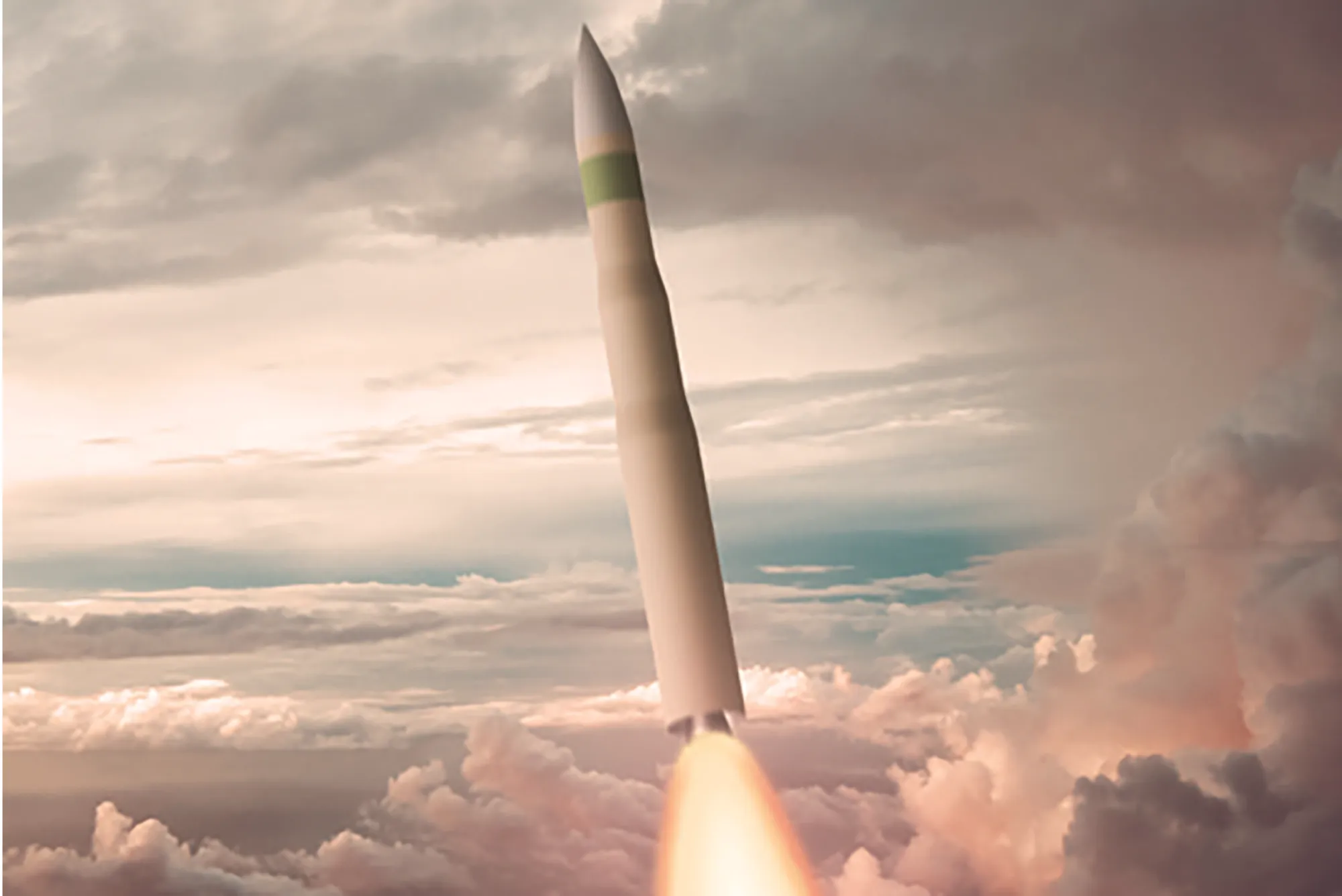Rendering of the Sentinel Intercontinental Ballistic Missile.