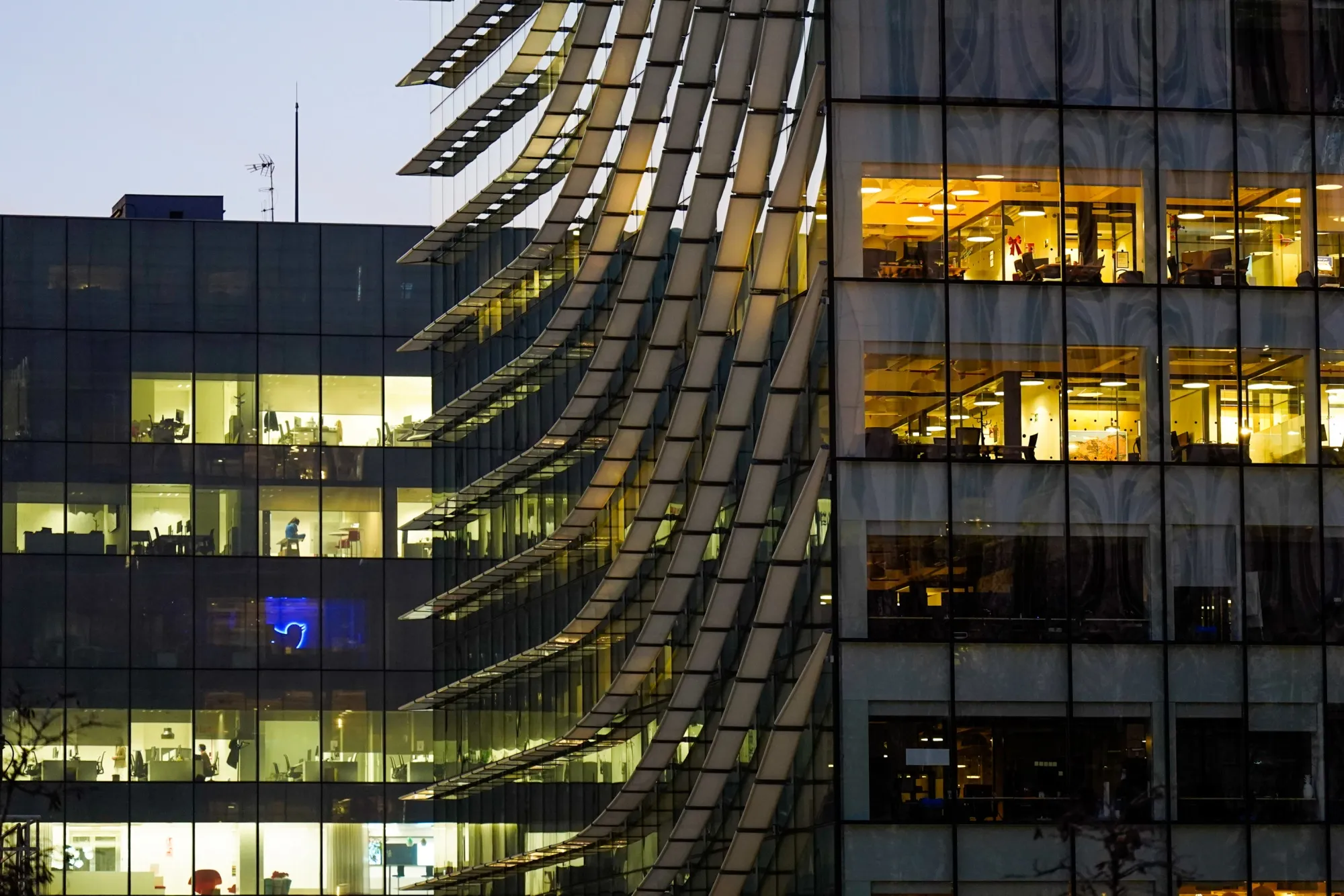 Offices in the financial district of Madrid.