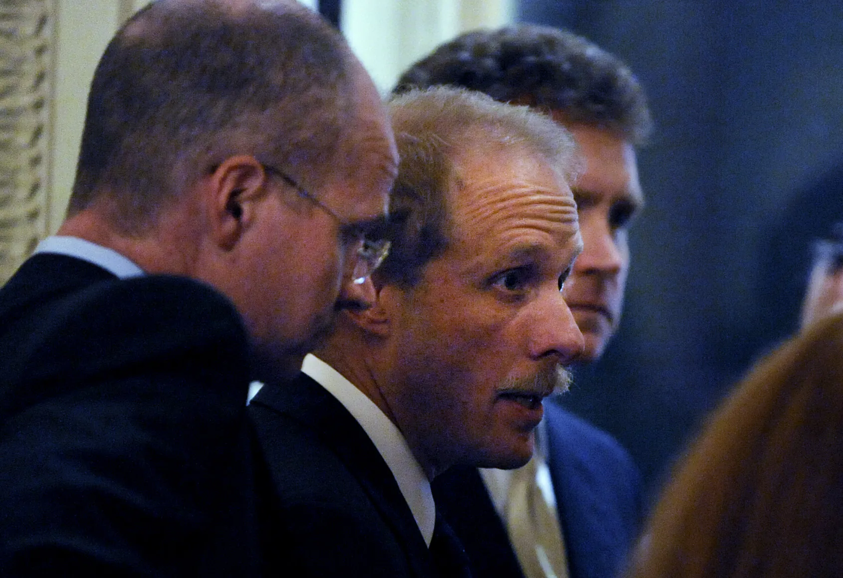 Stephen Feinberg, center, at the US Capitol in Washington,&nbsp;on Dec. 11, 2008.