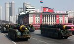 Hwasong-12 ballistic missiles during the military parade to mark the 70th anniversary of the Korean People's Army at Kim Il Sung Square in Pyongyang. North Korea
