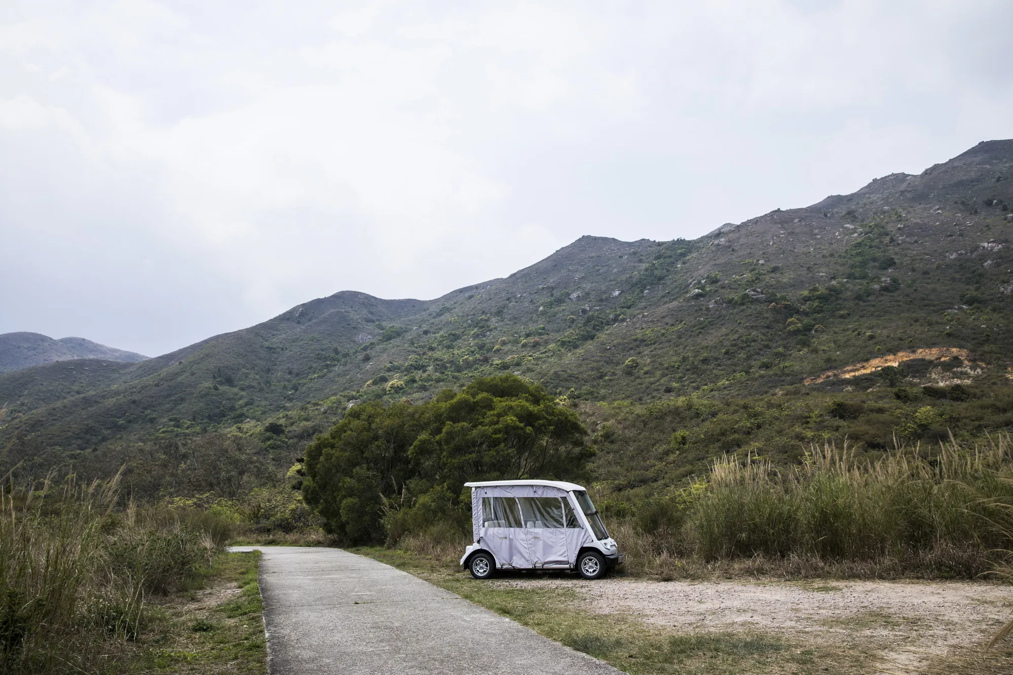 A golf cart at Discovery Bay.