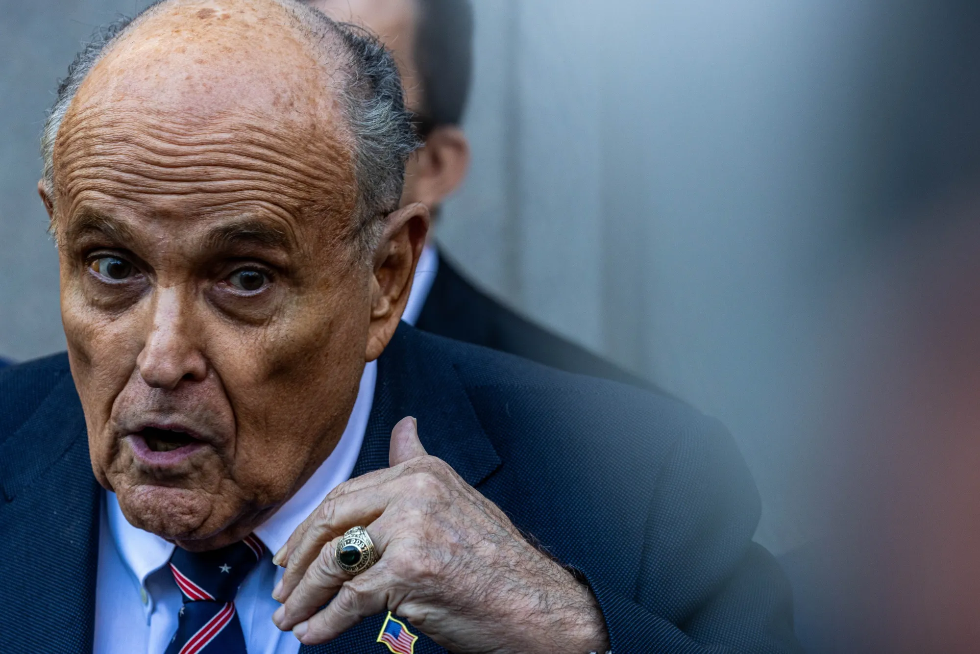 Rudolph Giuliani leaves the New York Federal Courthouse&nbsp;in New York City in Nov. 2024.
