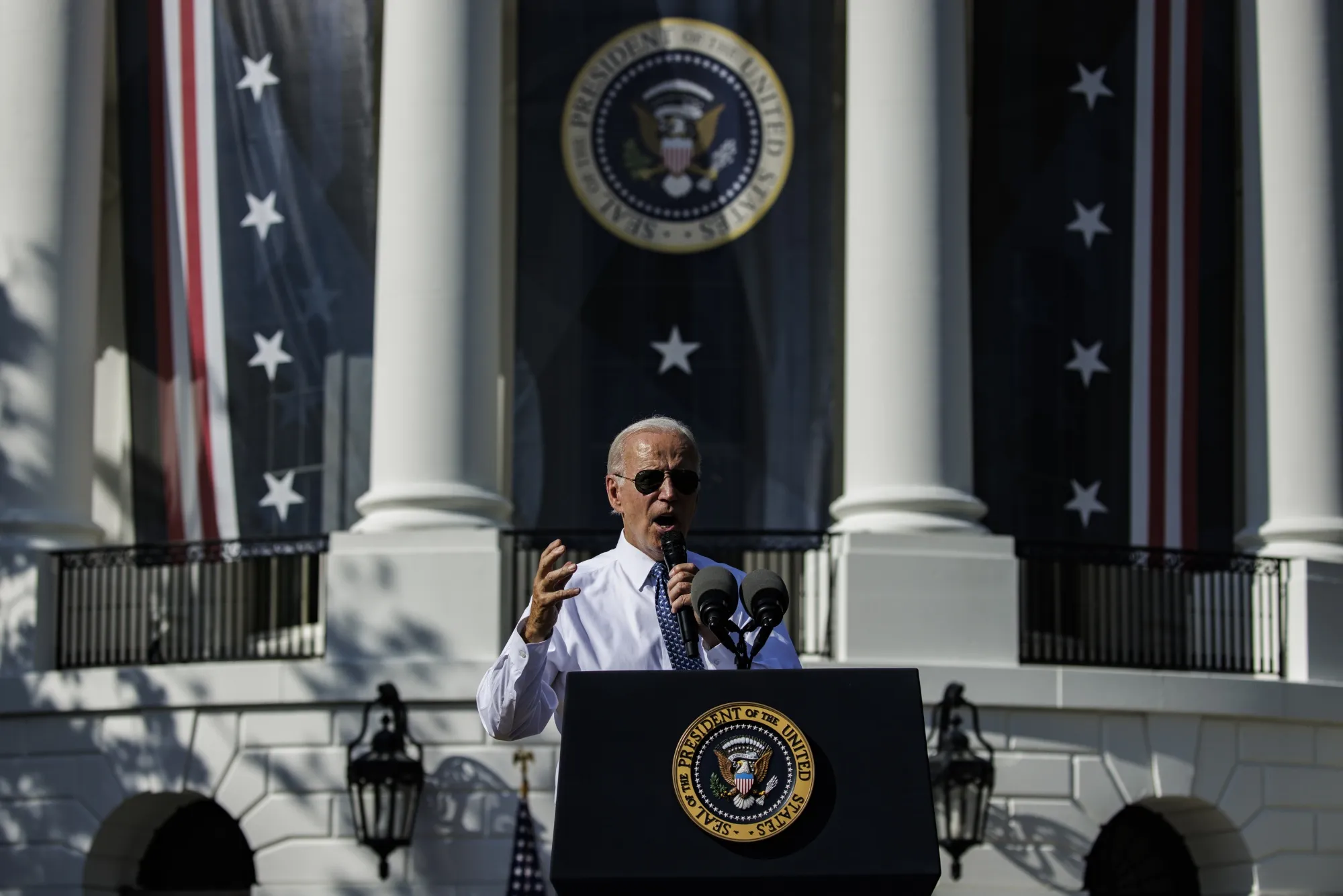Joe Biden speaks during an Inflation Reduction Act event at the White House in September.