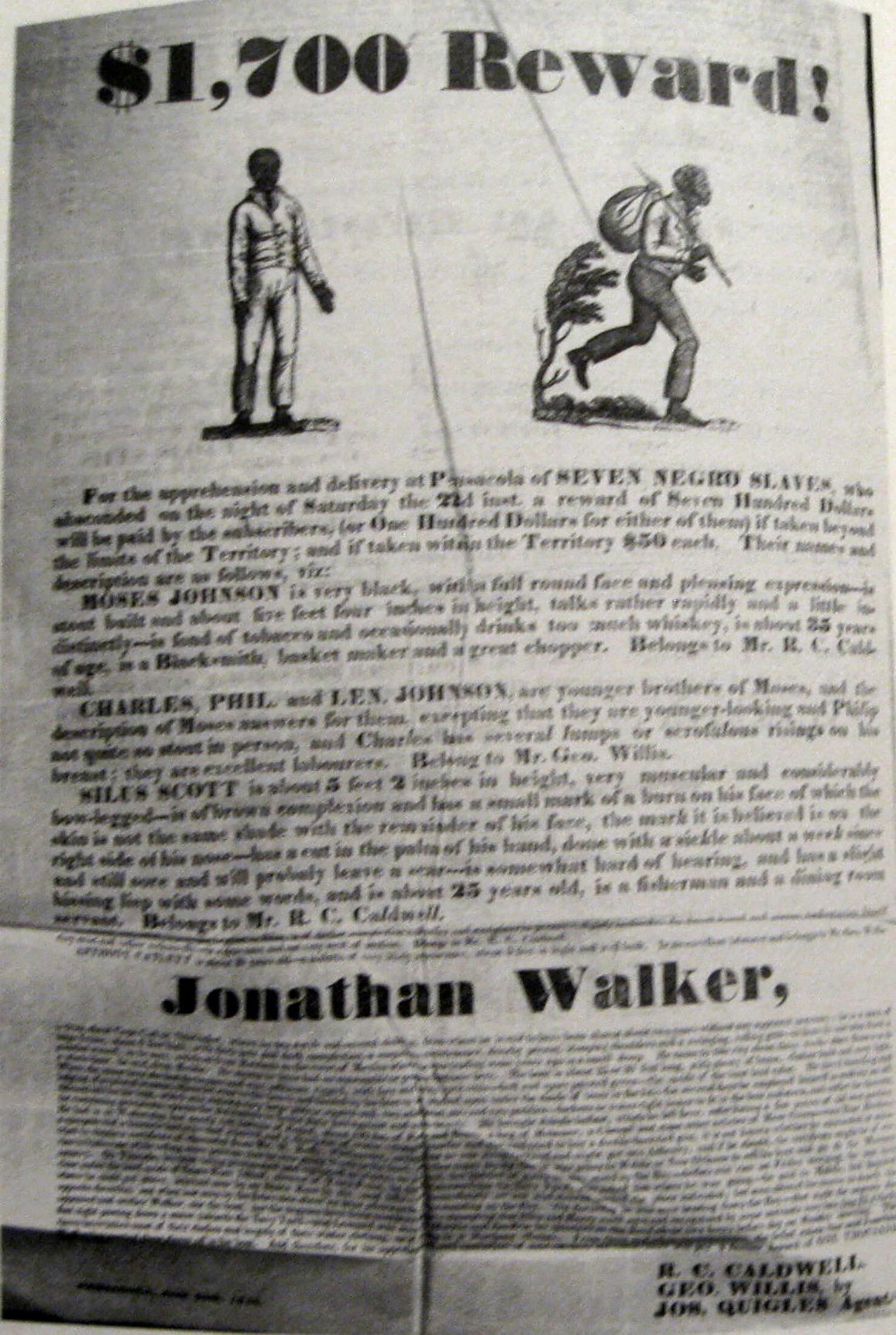 Poster offering fifty dollars reward for the capture of a runaway slave  Stephen.]