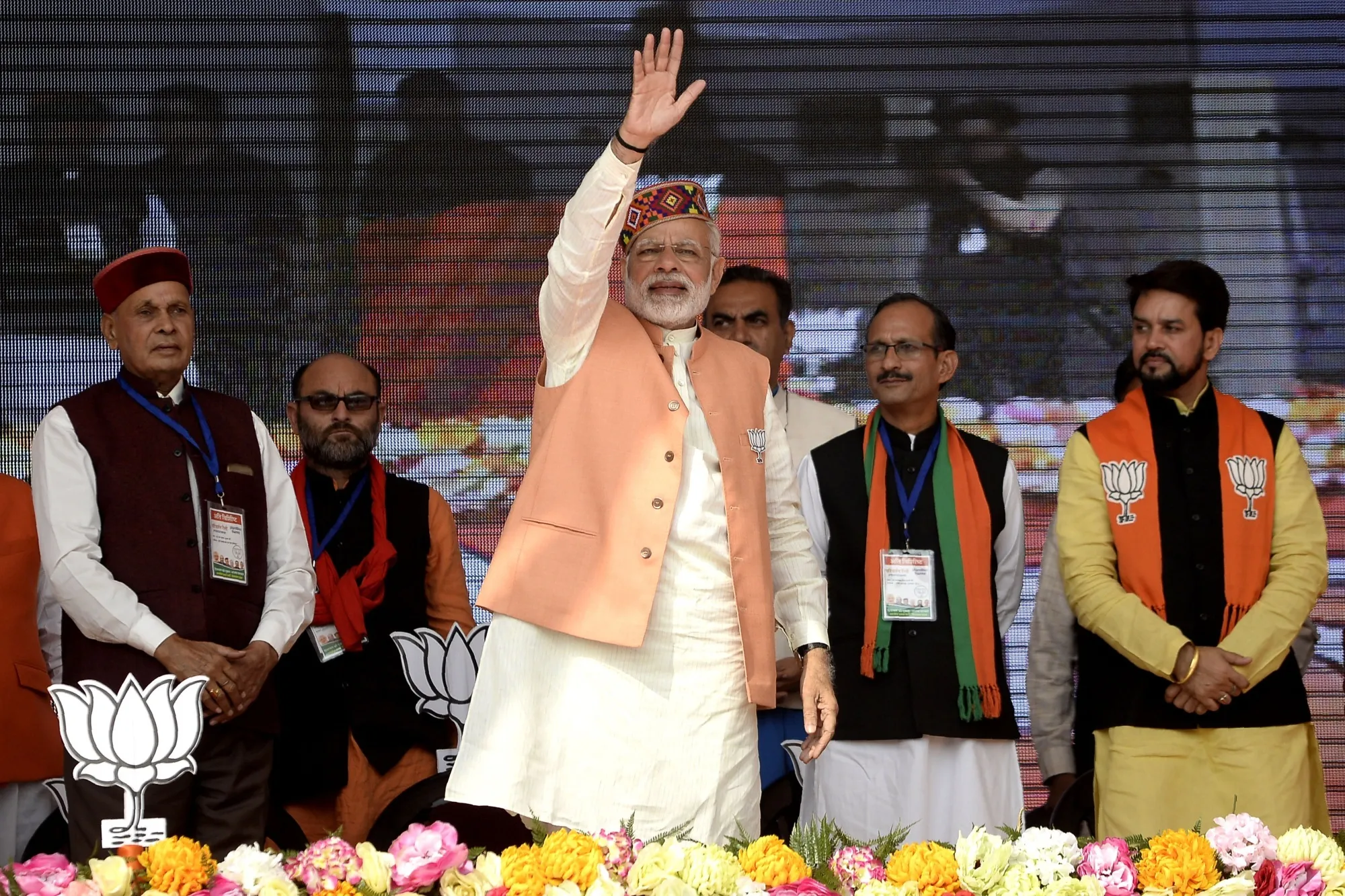 Narendra Modi during an election rally in Himachal Pradesh on Nov. 5.