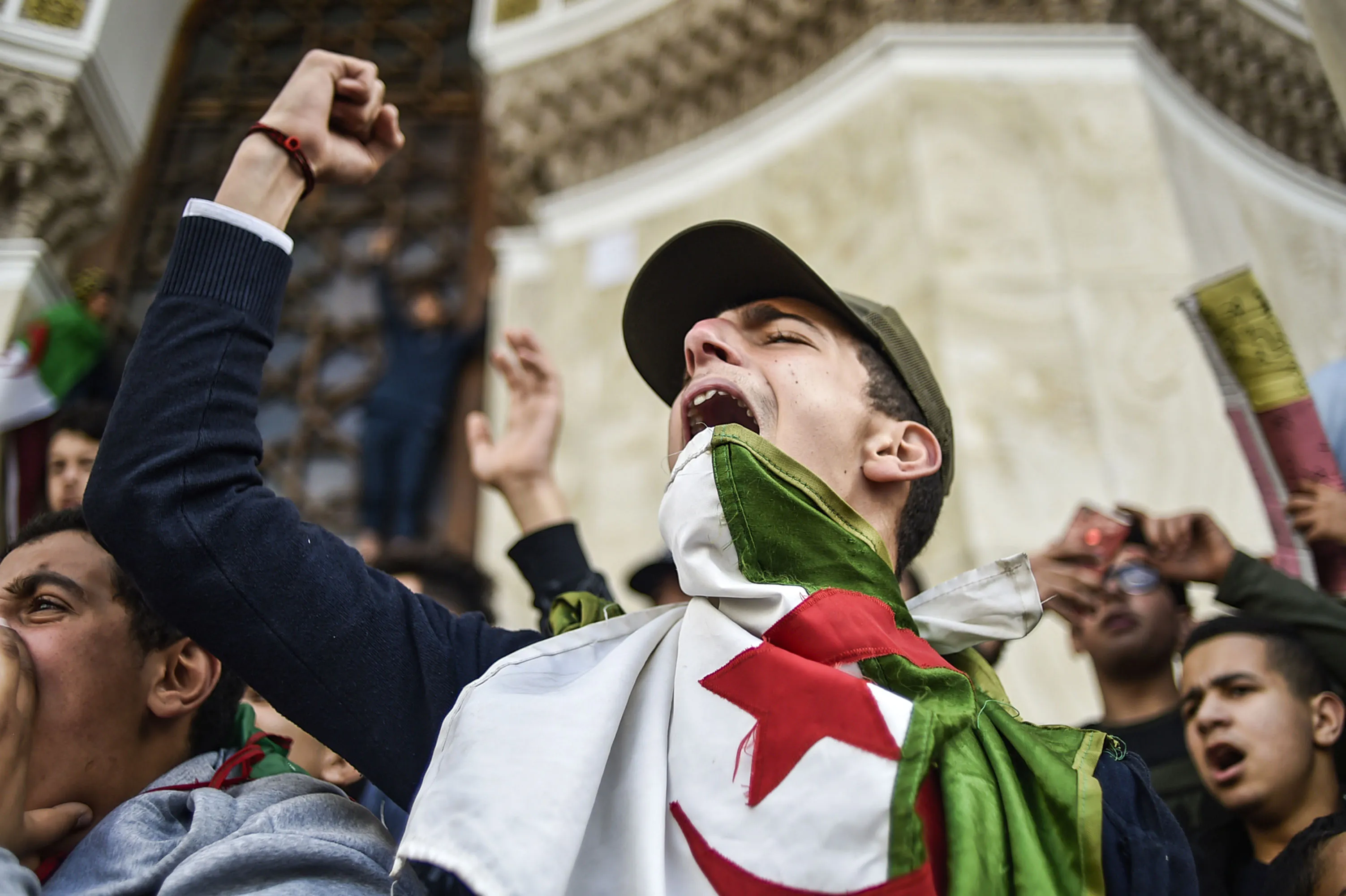 Demonstrations continue&nbsp;in the centre of Algiers on March 10.