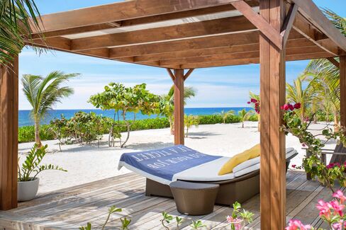 Expansive open-air cabanas on the beach at Le Soleil d'Or.