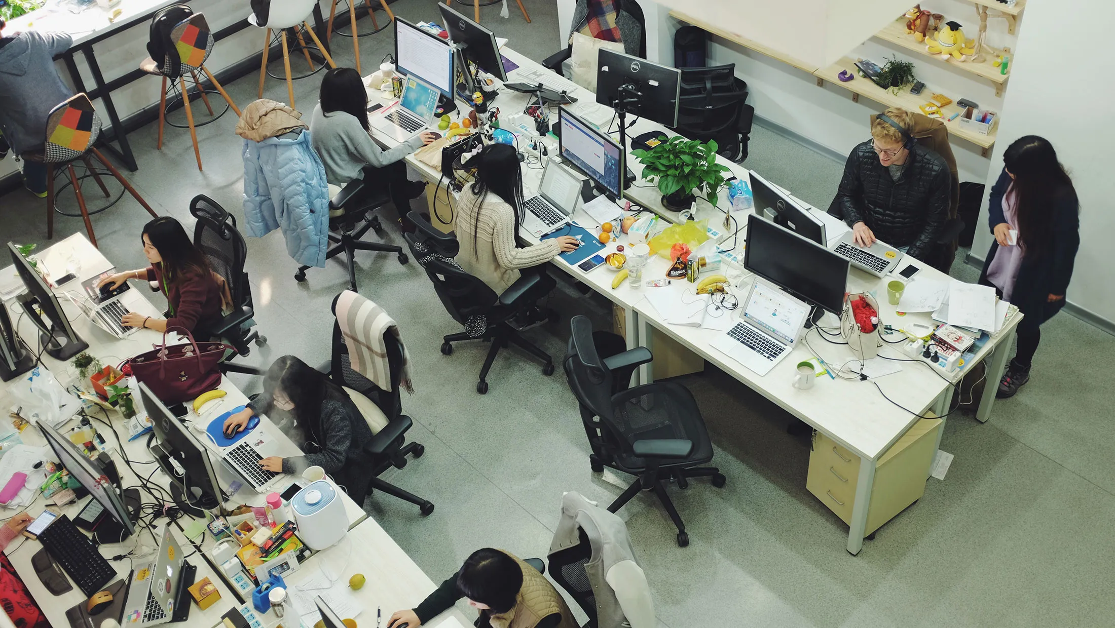 Engineers work at LiuLiShuo offices in Shanghai.
