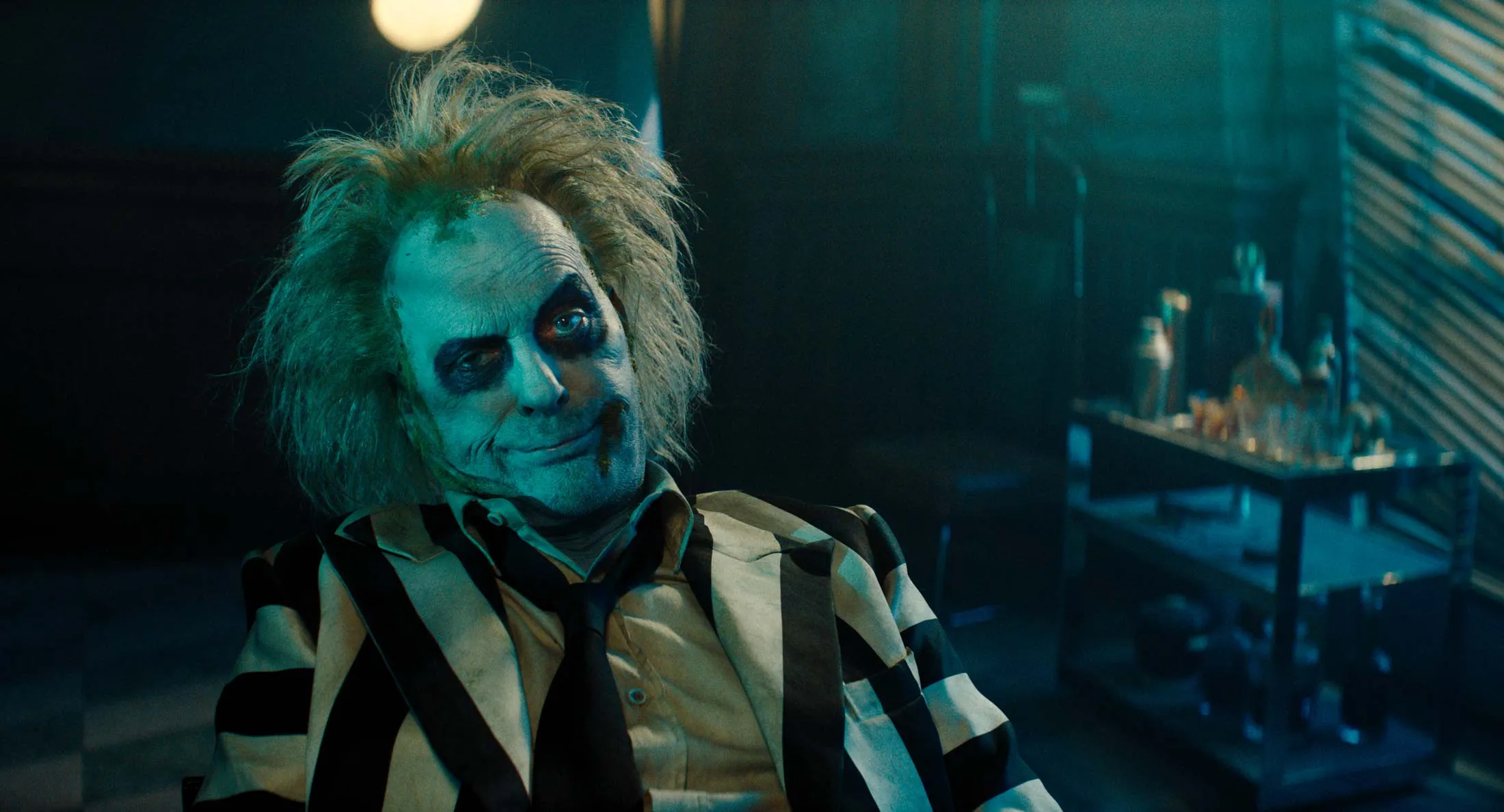 Michael Keaton as the titular trickster in Beetlejuice Beetlejuice.