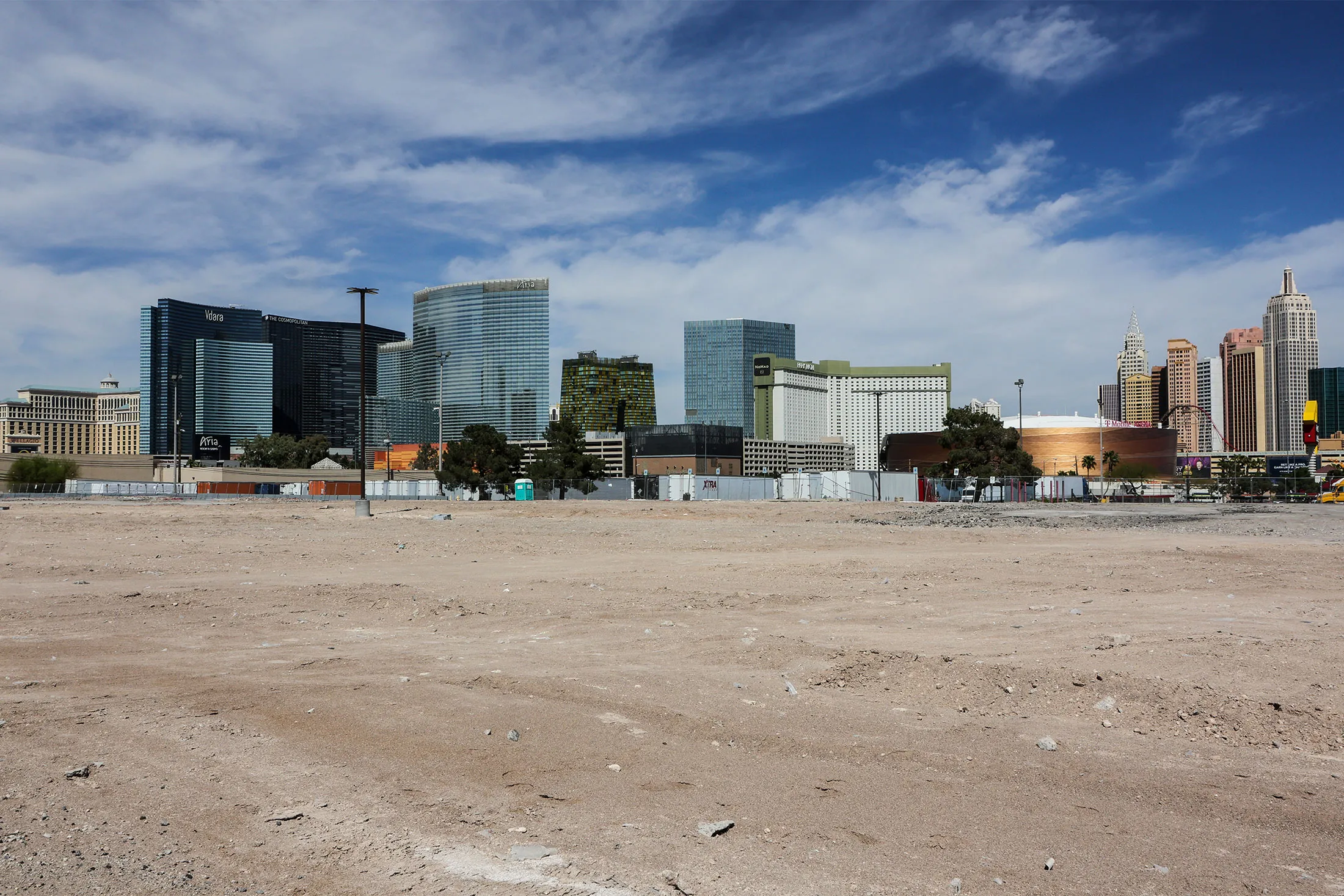 The proposed site for the Oakland A’s new ballpark in Las Vegas, Nevada.