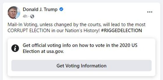 Facebook Begins Labeling Voting-Related Posts, Including Trump’s