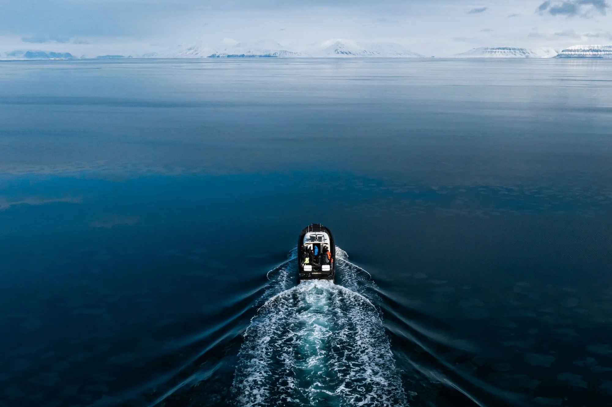 A hybrid tourist&nbsp;boat&nbsp;in the Svalbard Archipelago, northern Norway.