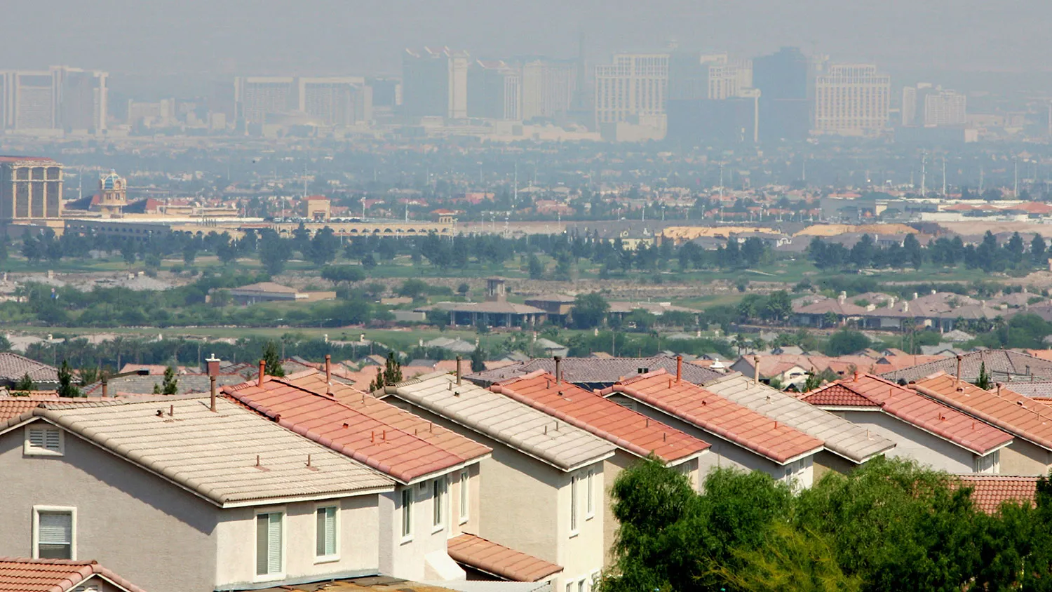 Homes are seen on the west side of the city on June 30, 2005, in Las Vegas.
