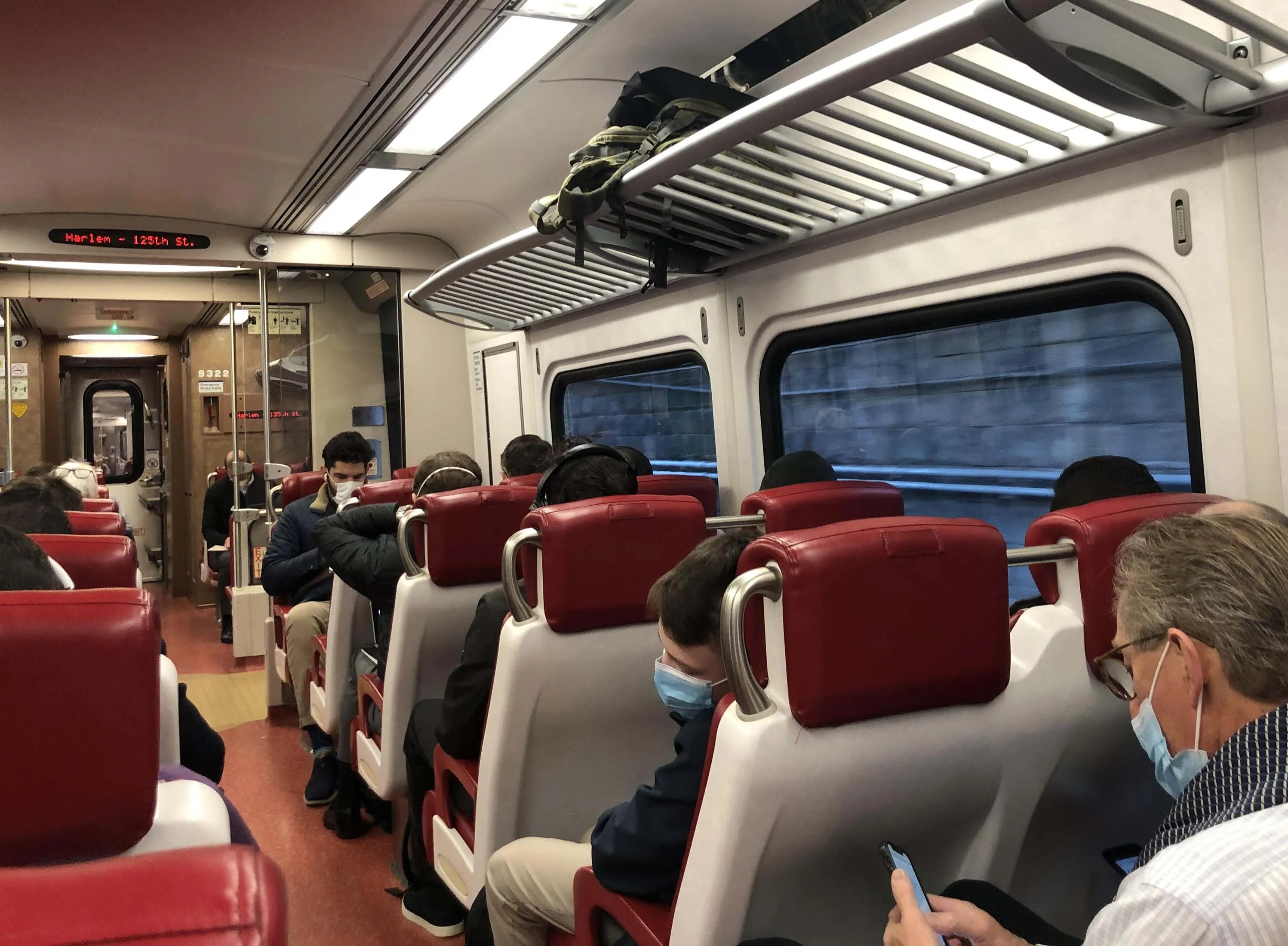 Commuters on a Metro-North train.