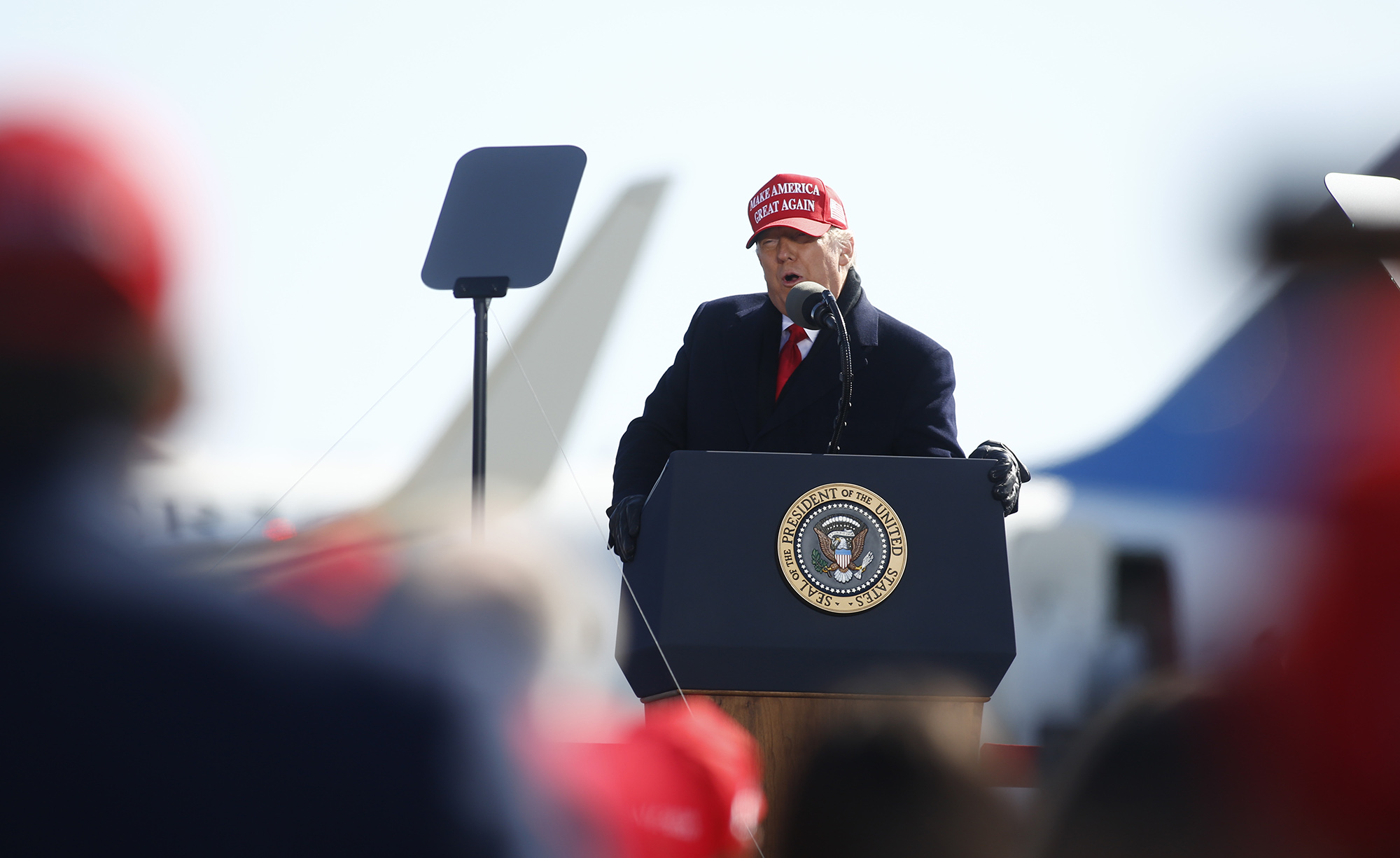 President Donald Trump speaks at a&nbsp;rally&nbsp;in Fayetteville, North Carolina, on Nov. 2.